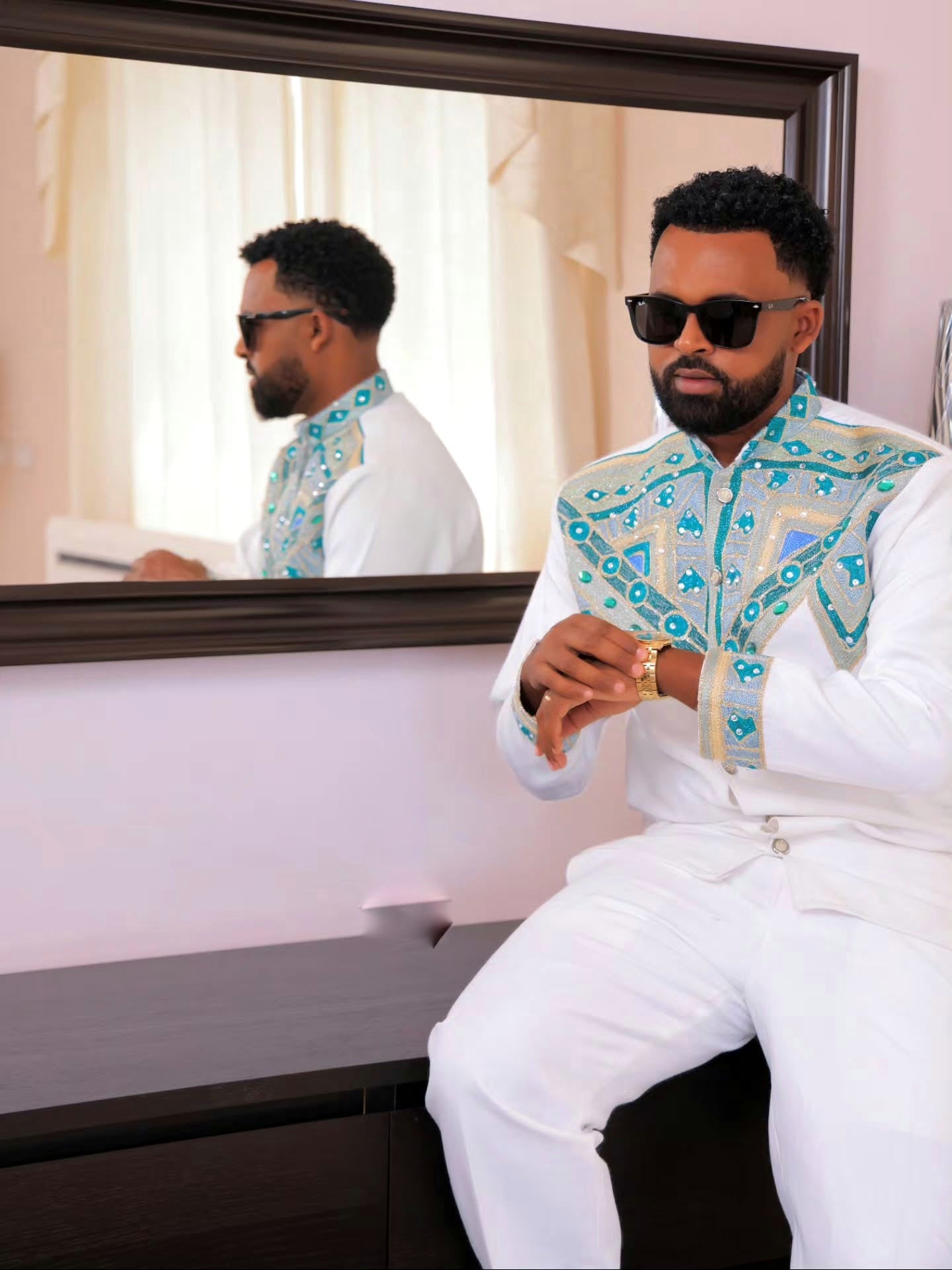 ZERIHUN AUTHENTIC ETHIO MEN’S TRADITIONAL SHIRT | CULTURAL SHIRT | HABESHA MEN'S SHIRT