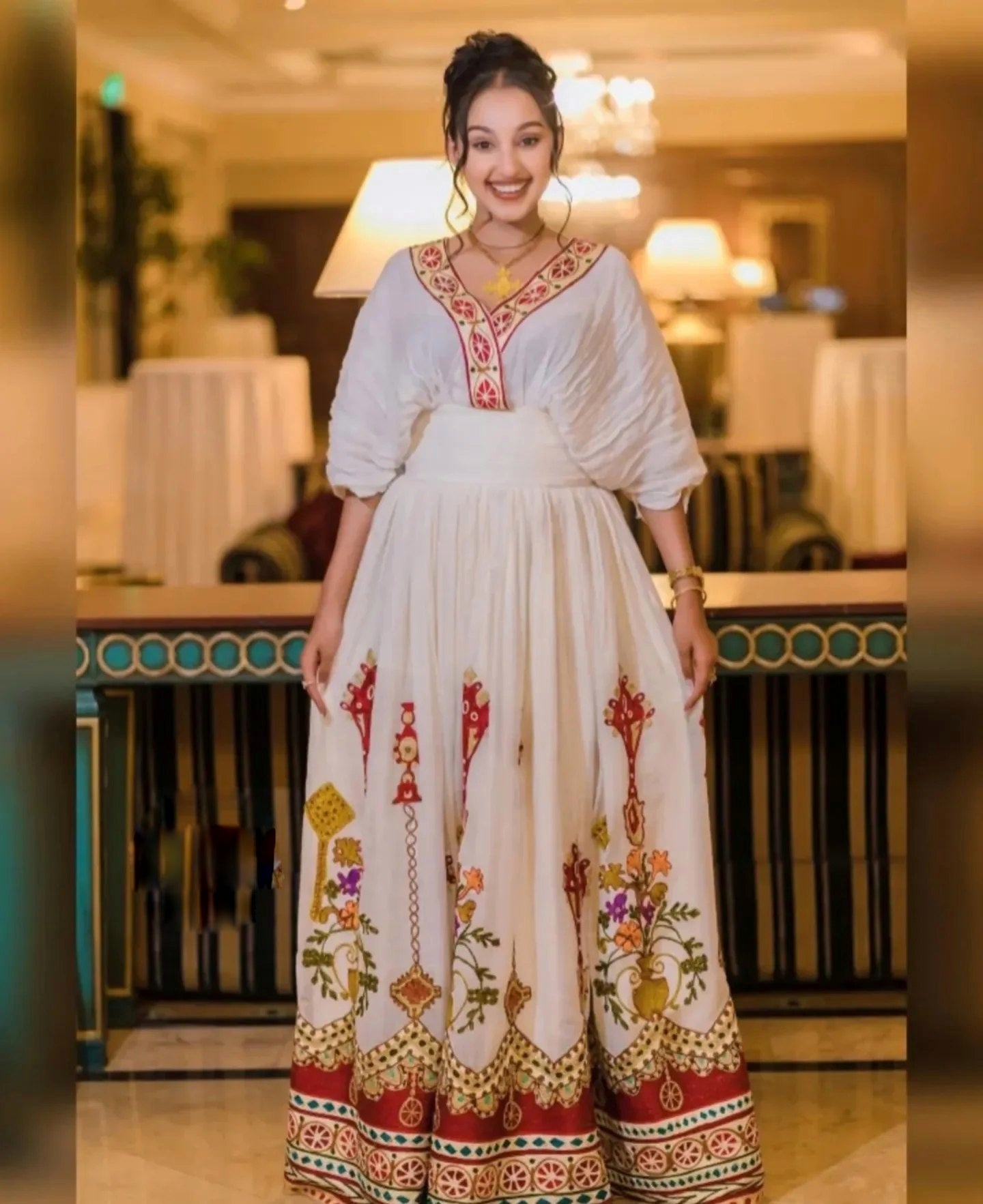 DIRSHU ETHIOPIAN TRADITIONAL DRESS DESIGN | REFINED HABESHA KEMIS | COLORFUL HABESHA DRESS