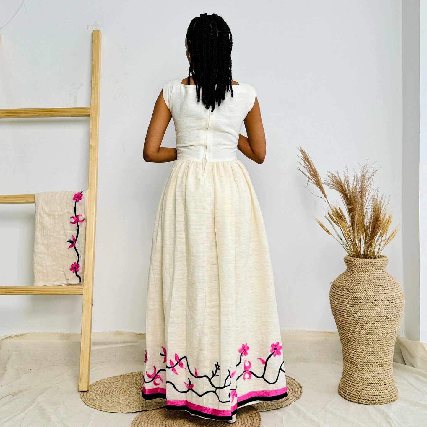 Habesha Dress | Pink-Toned Elegance | Special Occasions | Intricate Embroidery | Ethiopian Dress Hab94