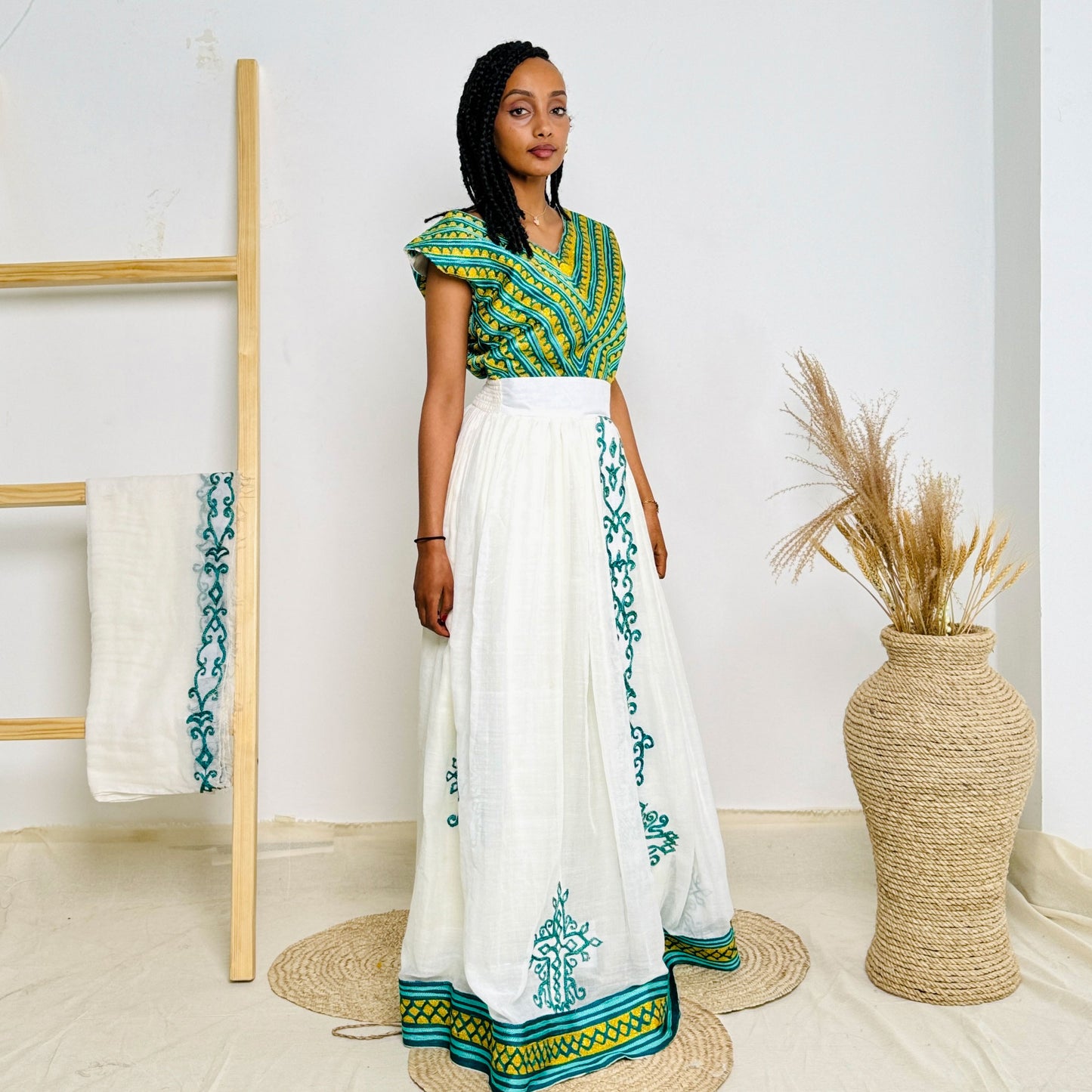 Gorgeous Blue Habesha Dress Golden Touch Habesha Kemis Hab52