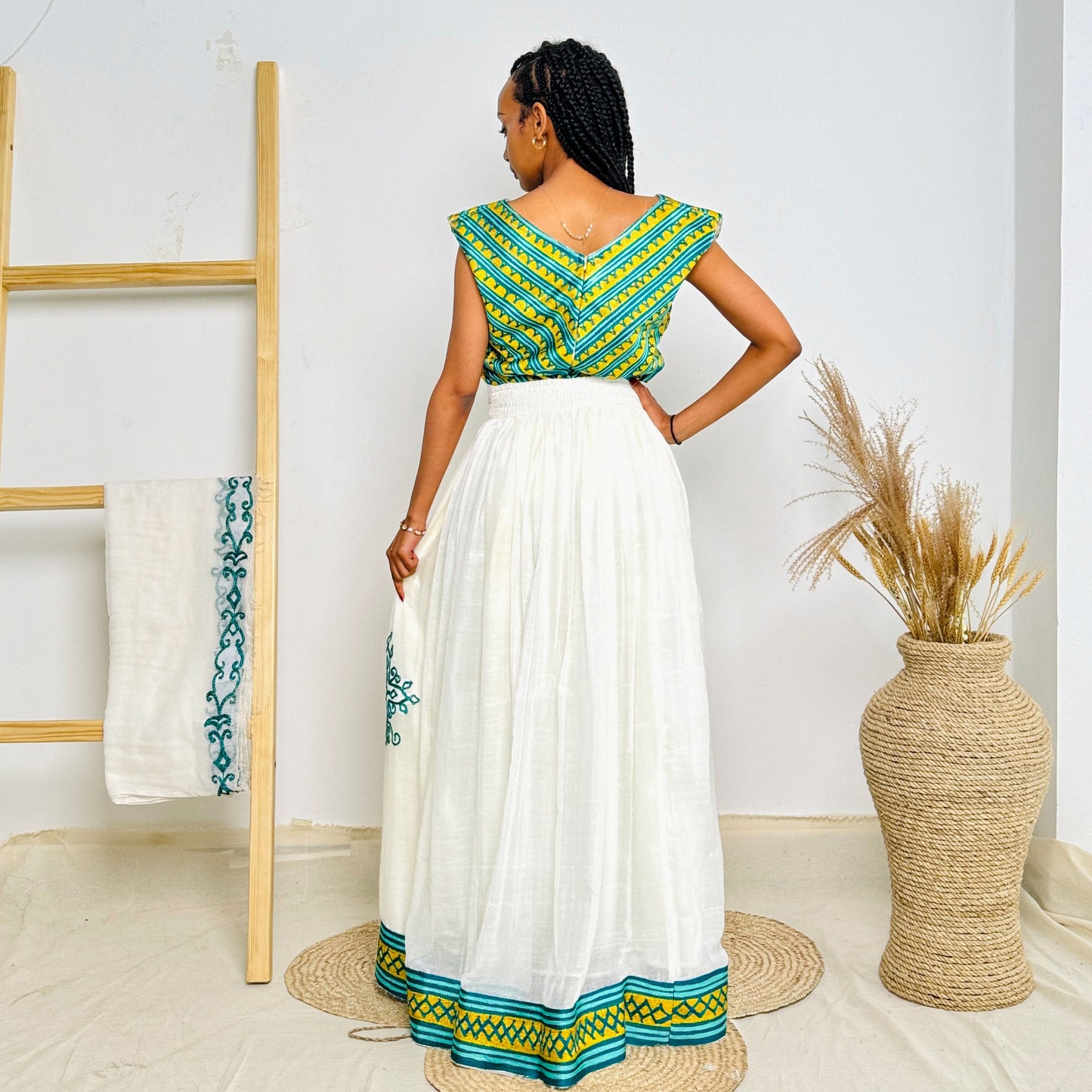 Gorgeous Blue Habesha Dress Golden Touch Habesha Kemis Hab52