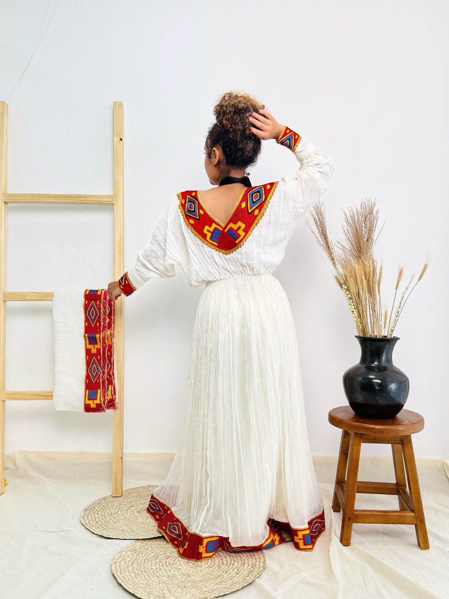 Red Habesha Dress Simple Design Habesha Kemis Hab06