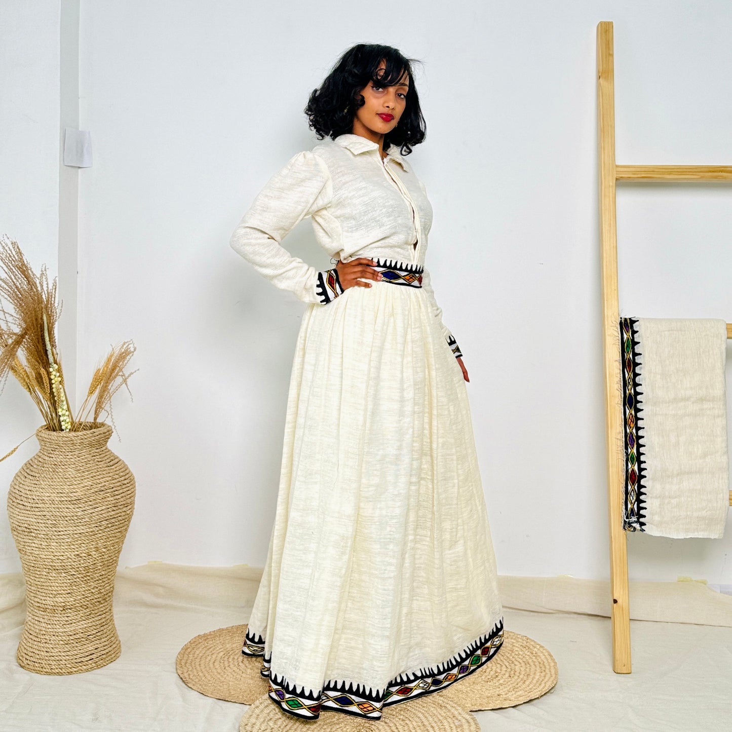 Habesha Dress | Crop Top Habesha Dress | Modern Elegance | Timeless Craftsmanship | Ethiopian Dress Hab115