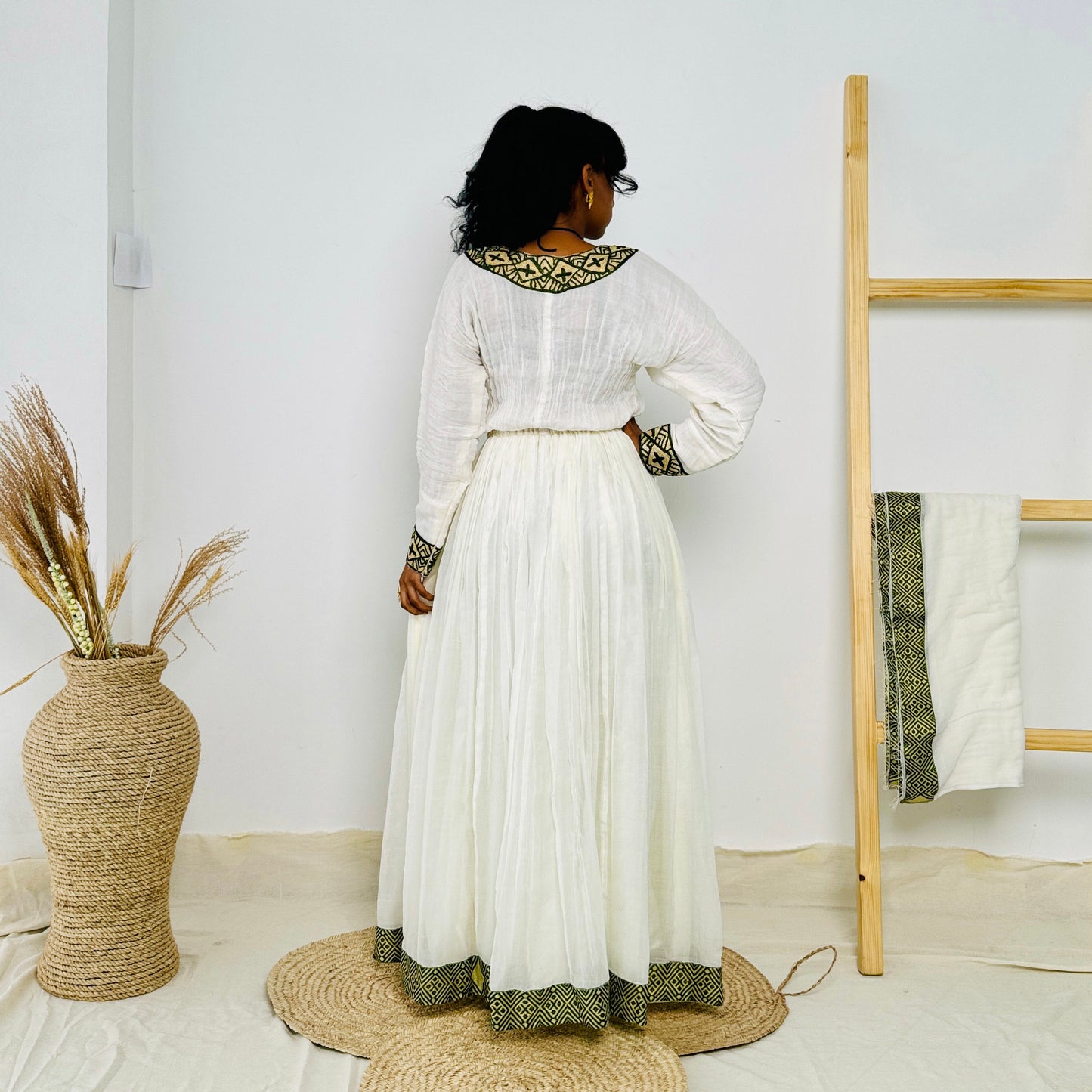Habesha Dress | Full-Sleeved Elegance | Cultural Celebrations & Special Occasions | Handcrafted Detailing | Ethiopian Dress | Hab128