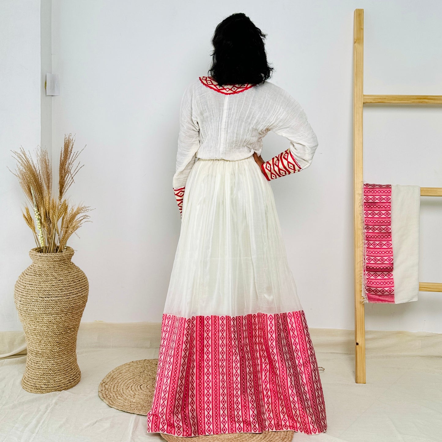 Ethiopia Dress | Elegant Embroidered Design | Perfect for Special Occasions | Handwoven Craftsmanship | Habesha Dress Hab108