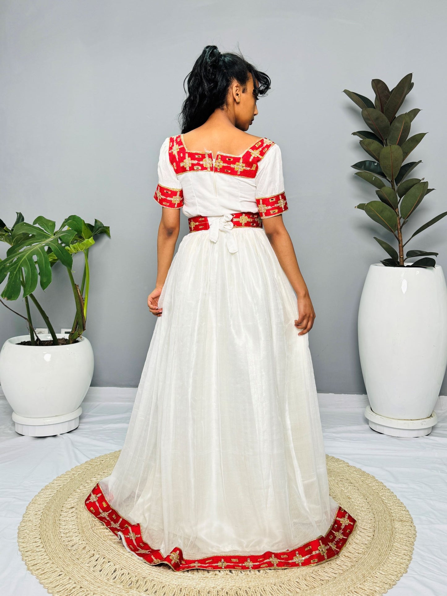 Luxury Ethiopian Dress | Habesha Kemis | Handwoven Cotton Dress | Traditional Ethiopian Wedding Dress | Handmade Hab154