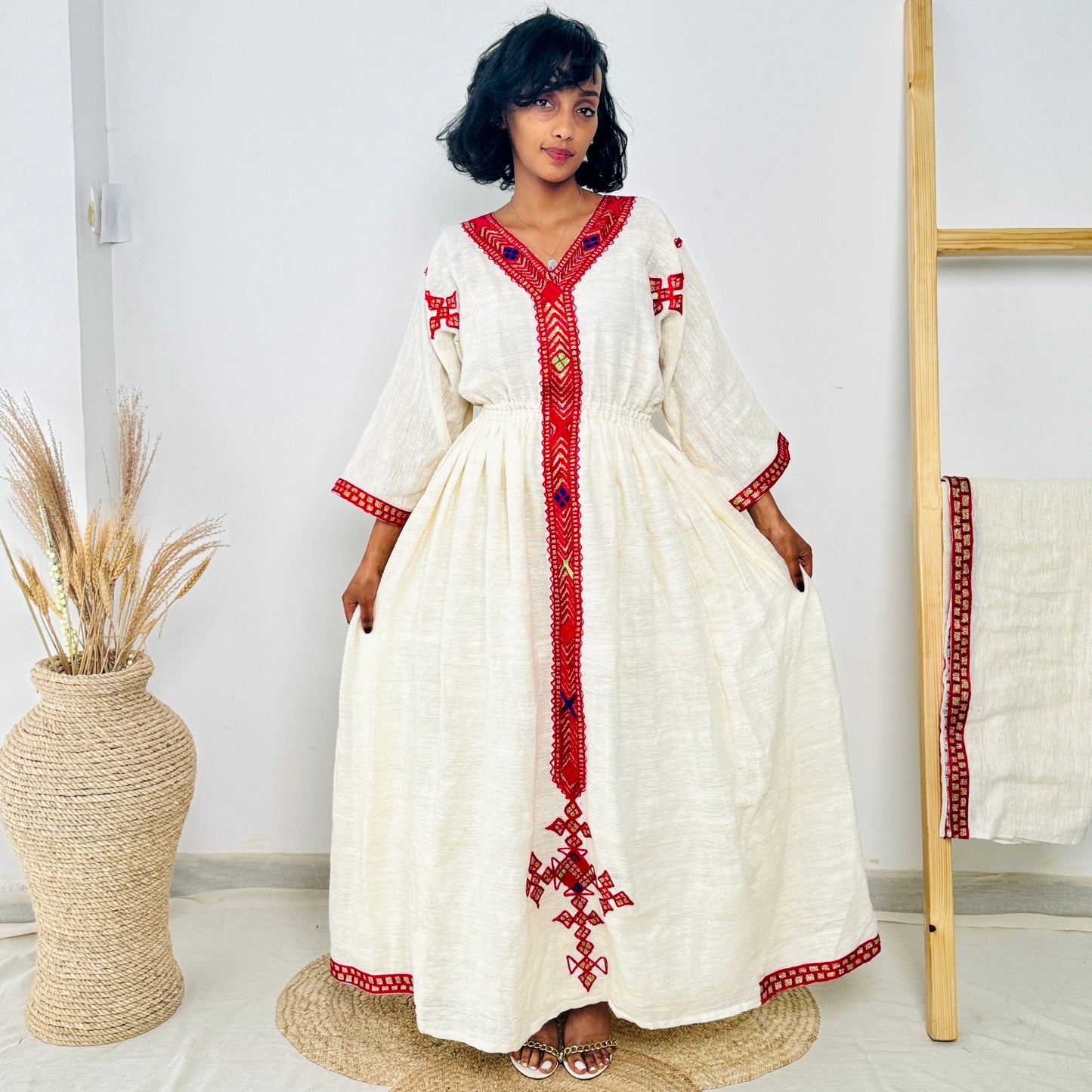 Habesha Dress | Intricate Embroidery | Cultural Celebrations & Weddings | Handwoven Elegance Hab107