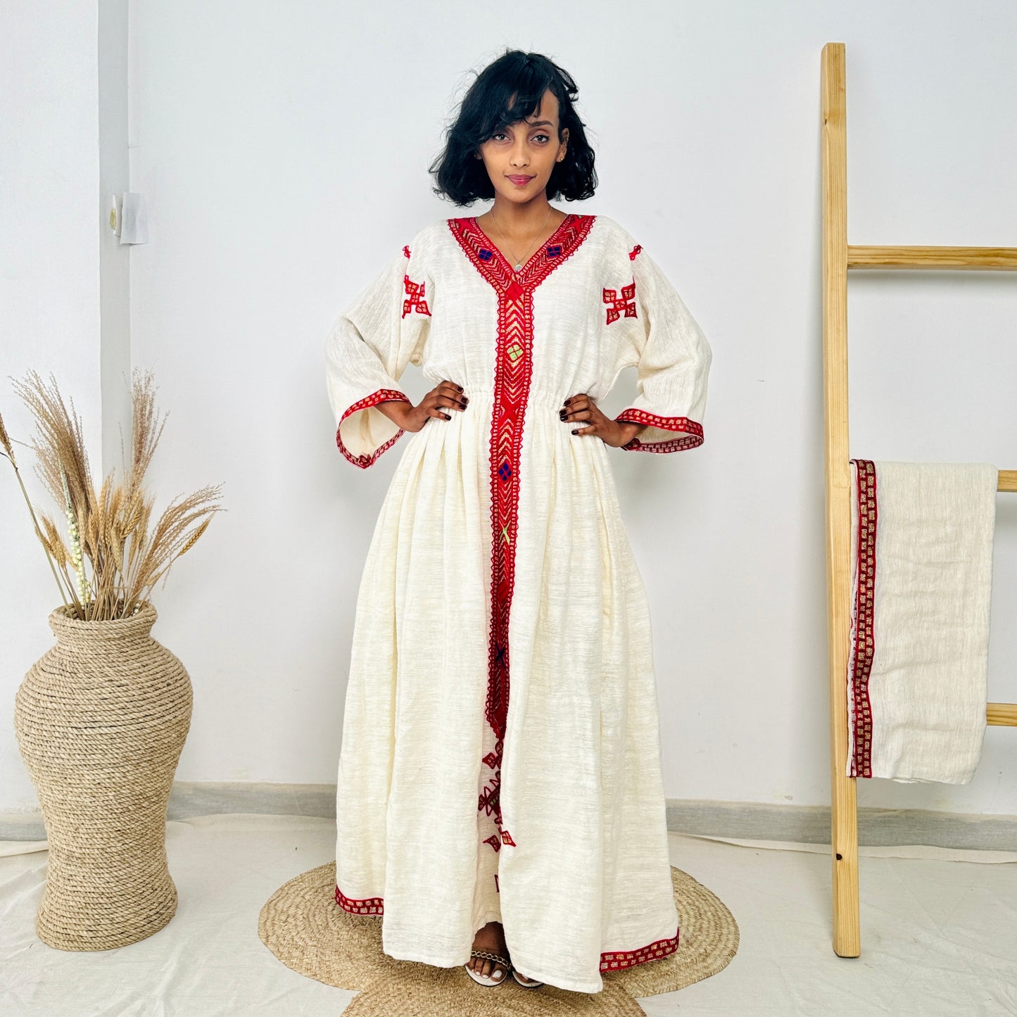 Habesha Dress | Intricate Embroidery | Cultural Celebrations & Weddings | Handwoven Elegance Hab107