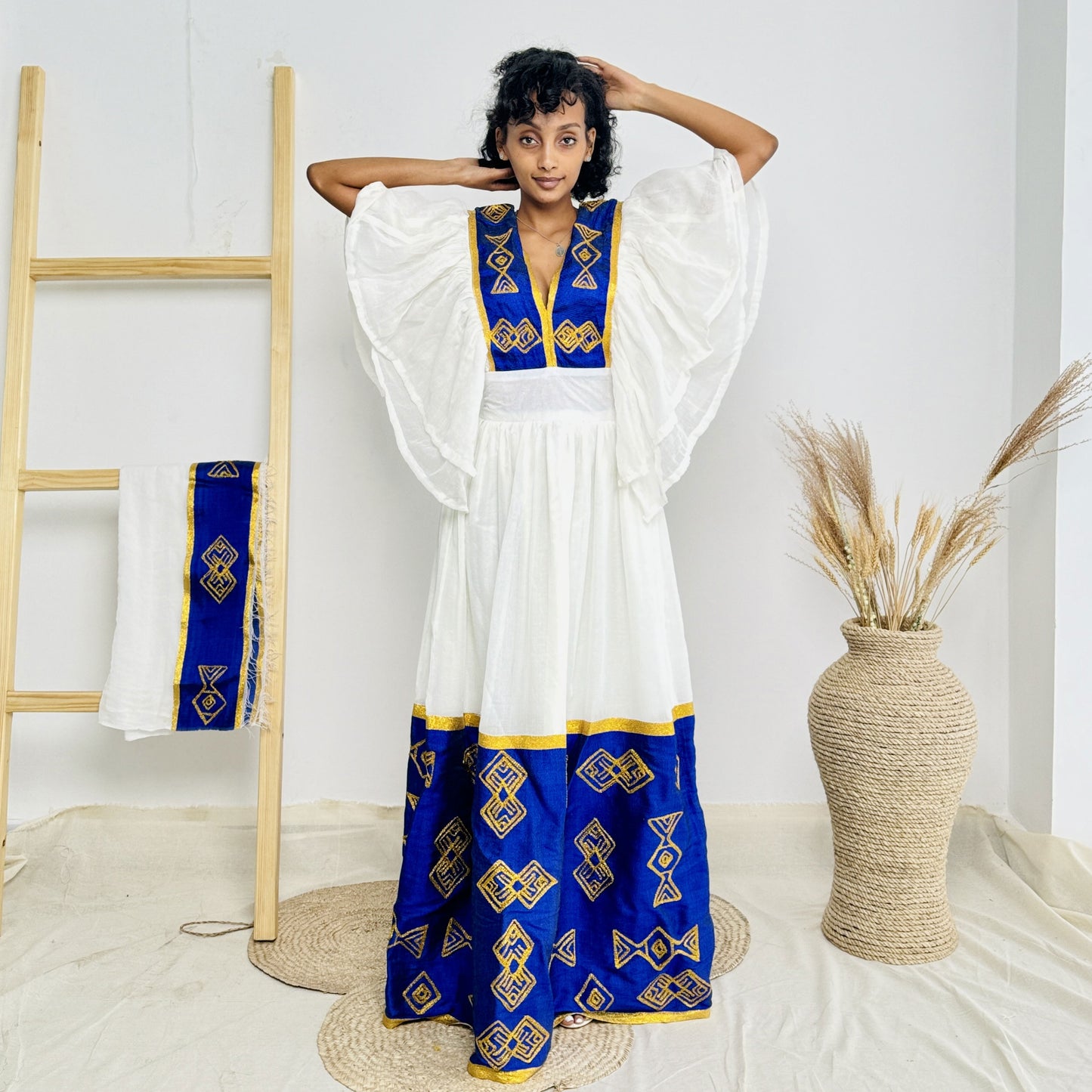 Dark Blue Habesha Dress Stylish Ethiopian Dress Hab19
