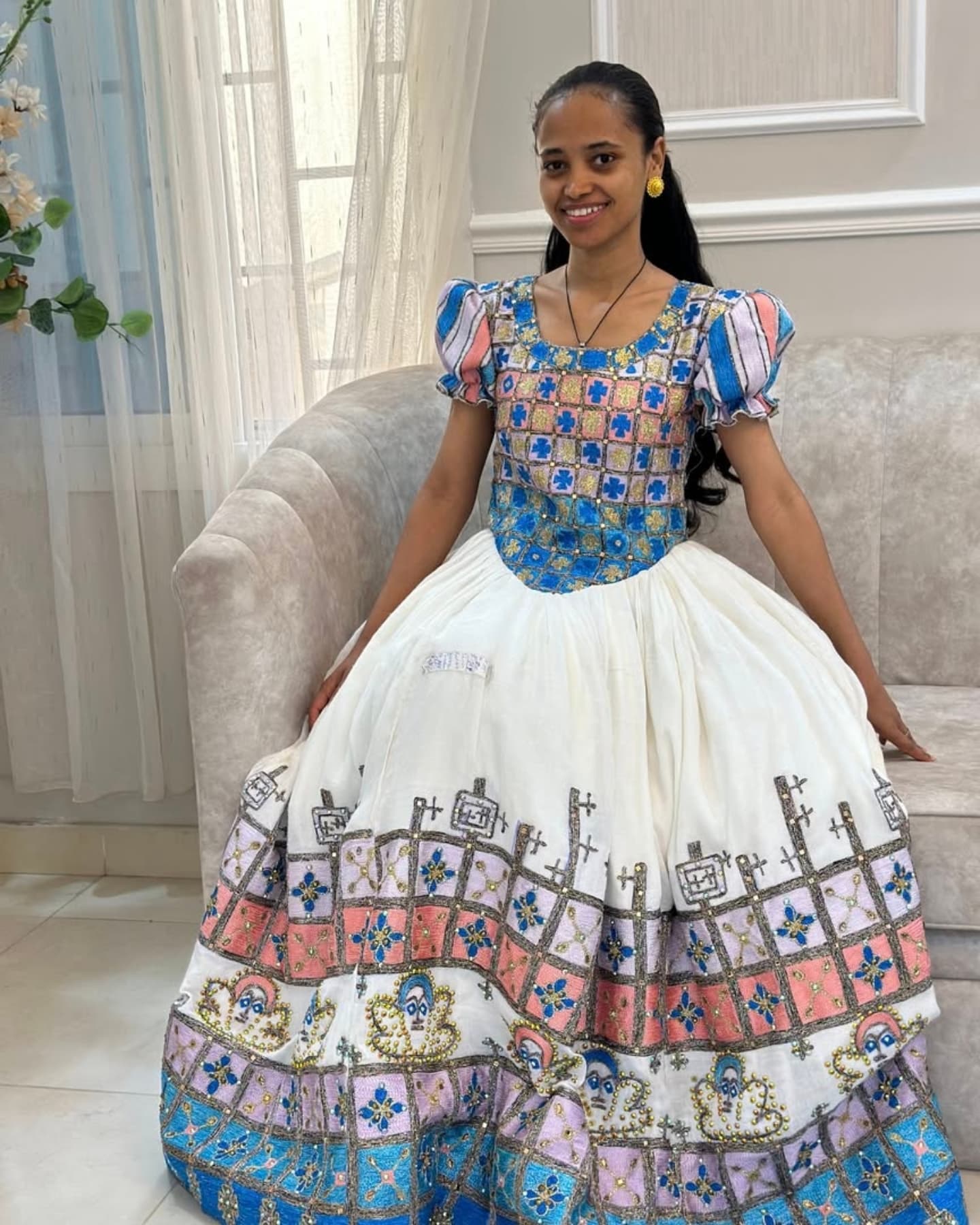 NAOMI ETHIOPIAN CULTURE HABESHA KEMIS | COLORFUL EMBROIDERED TRADITIONAL DRESS FOR EVENTS & CELEBRATIONS HABESHA FASHION NAOMI ETHIOPIAN CULTURE HABESHA KEMIS | COLORFUL EMBROIDERED TRADITIONAL DRESS FOR EVENTS & CELEBRATIONS HABESHA FASHION