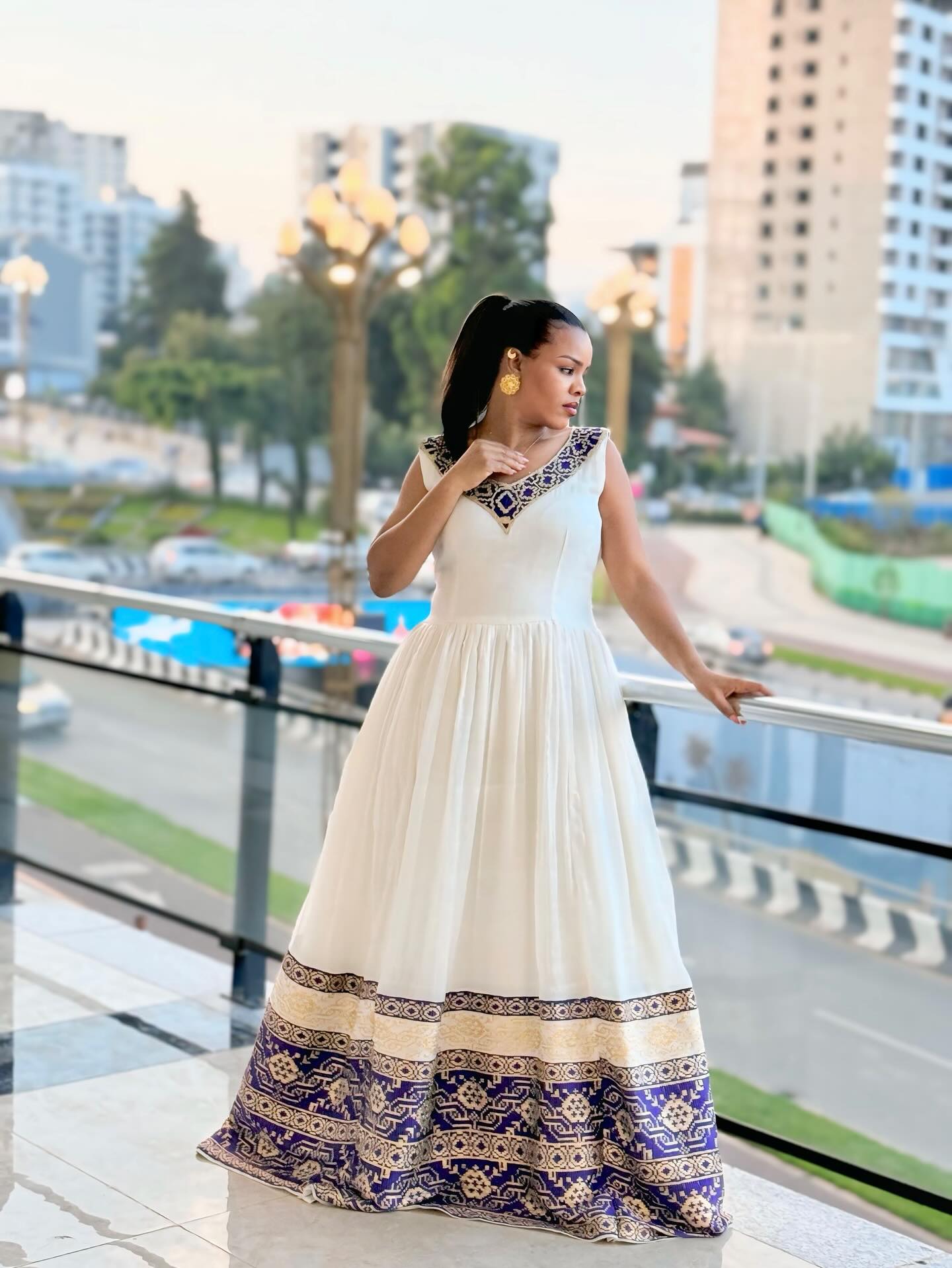 ethiopian cultural dress Traditional The bold dark red shade adds sophistication beautiful Habesha Dress with Blue
