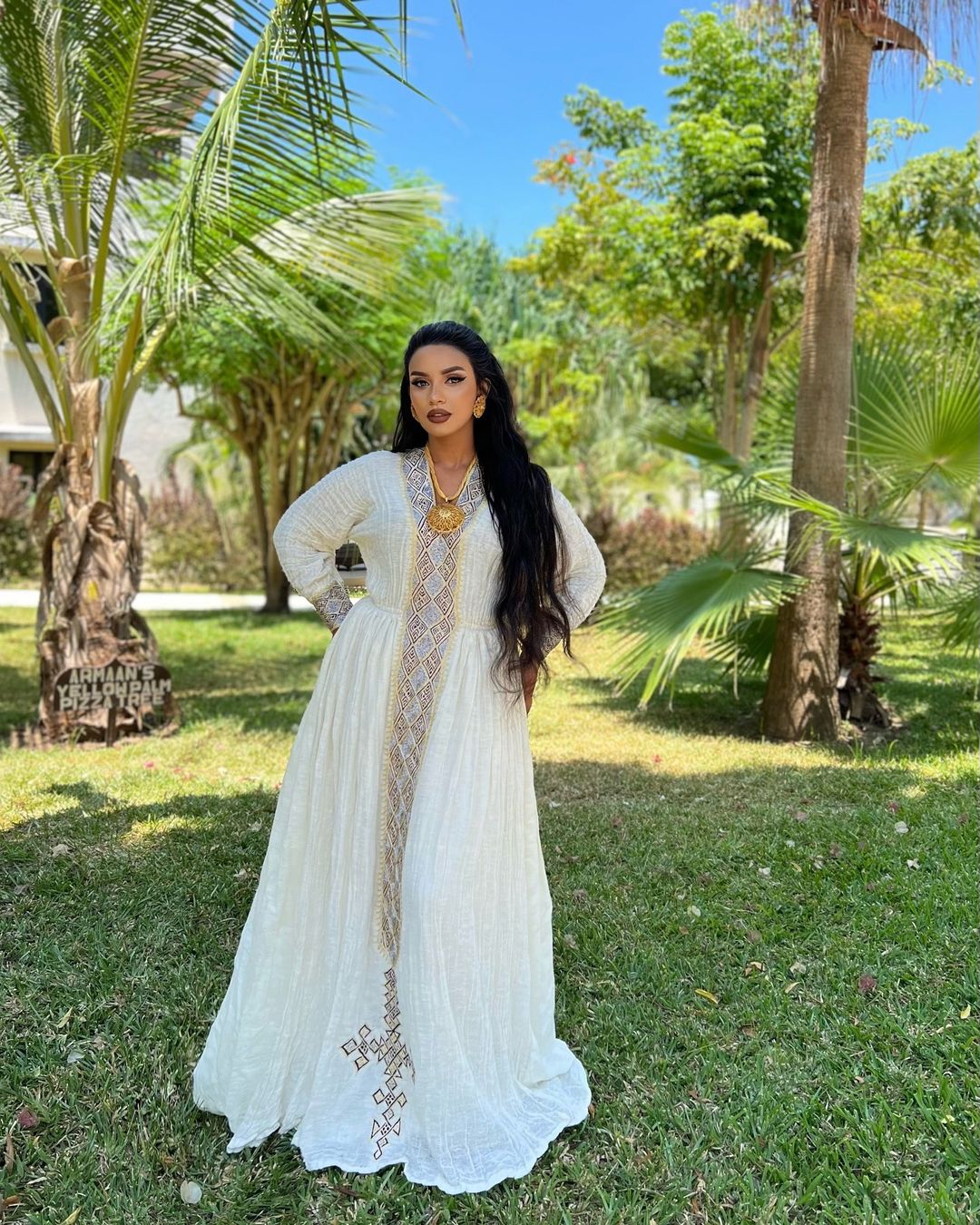 Meklit Minimalist Habesha Dress | Gorgeous Ethiopian Dress Hab312