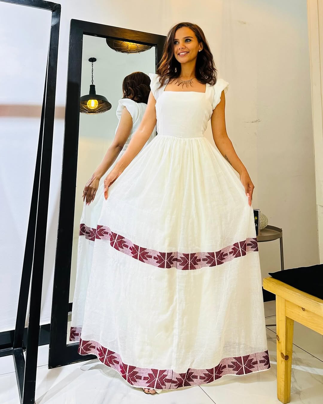 BEZAWIT MINIMALIST HABESHA DRESS | WHITE COTTON ETHIOPIAN DRESS | SIMPLE HABESHA KEMIS