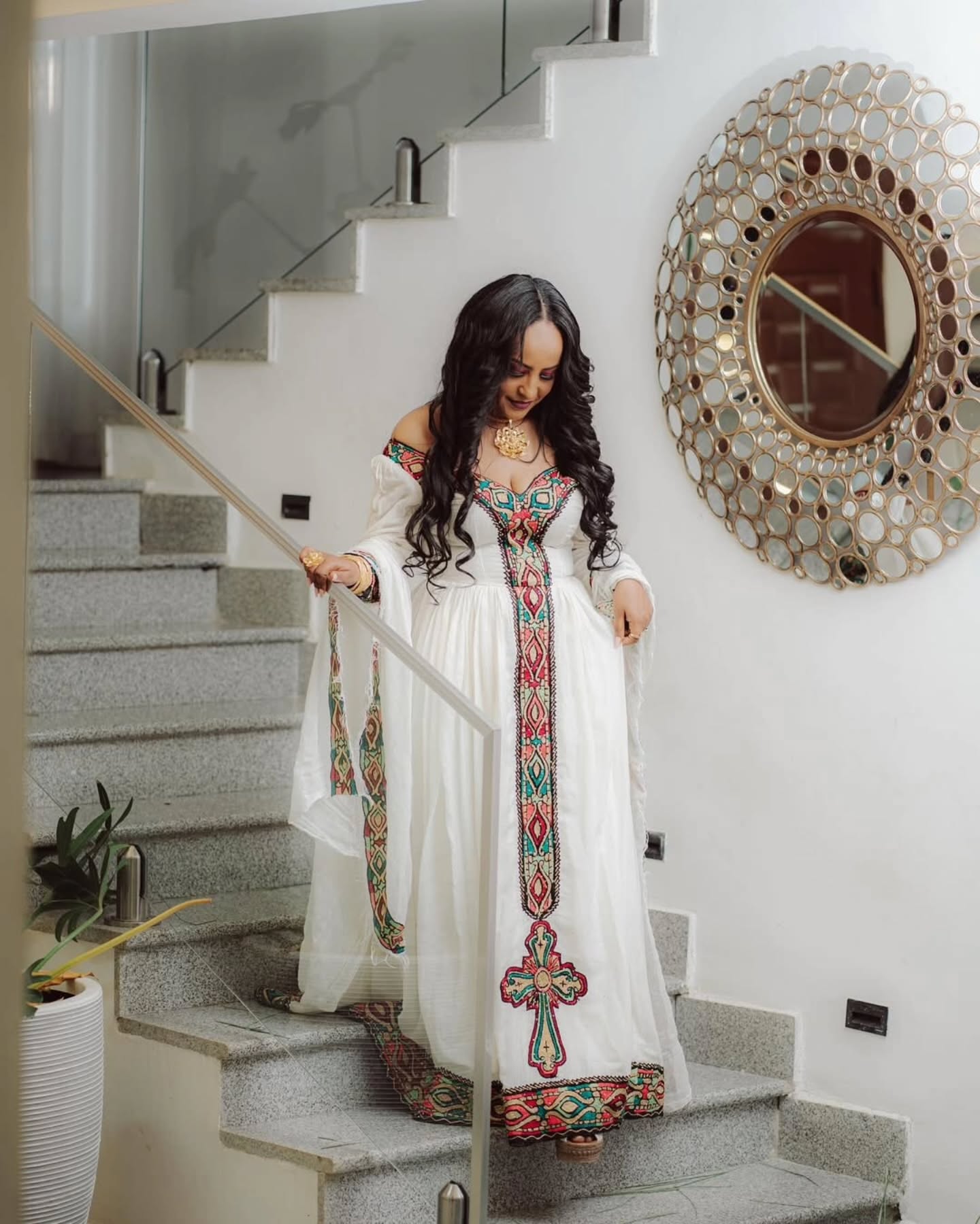 LOYID MULTICOLOR HABESHA DRESS |TRADITIONAL ETHIOPIAN CLOTHING | GRACEFUL HABESHA KEMIS
