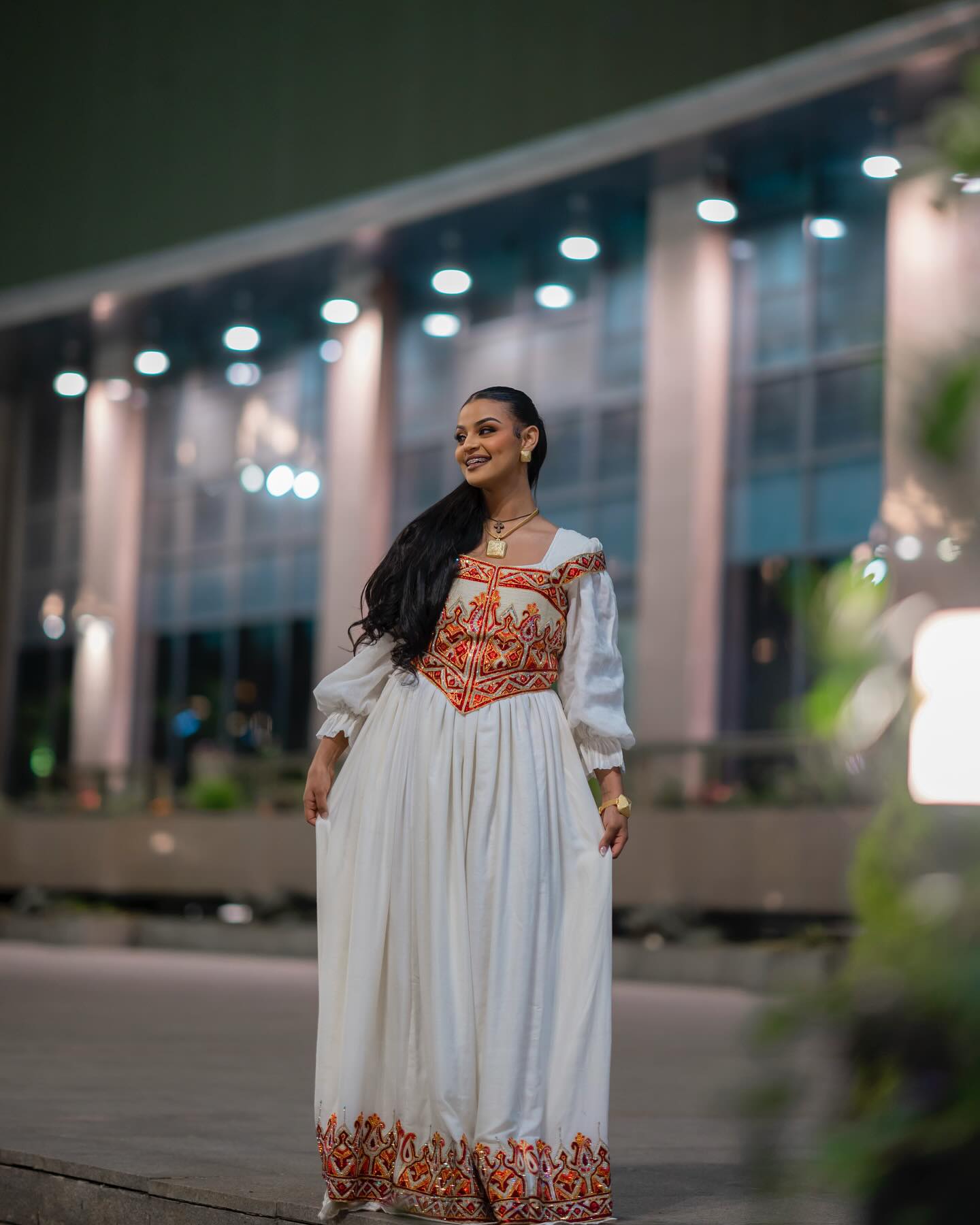 MENA TRADITIONAL ETHIOPIAN WEDDING DRESS | GOLD HABESHA KEMIS | HABESHA DRESS STYLE