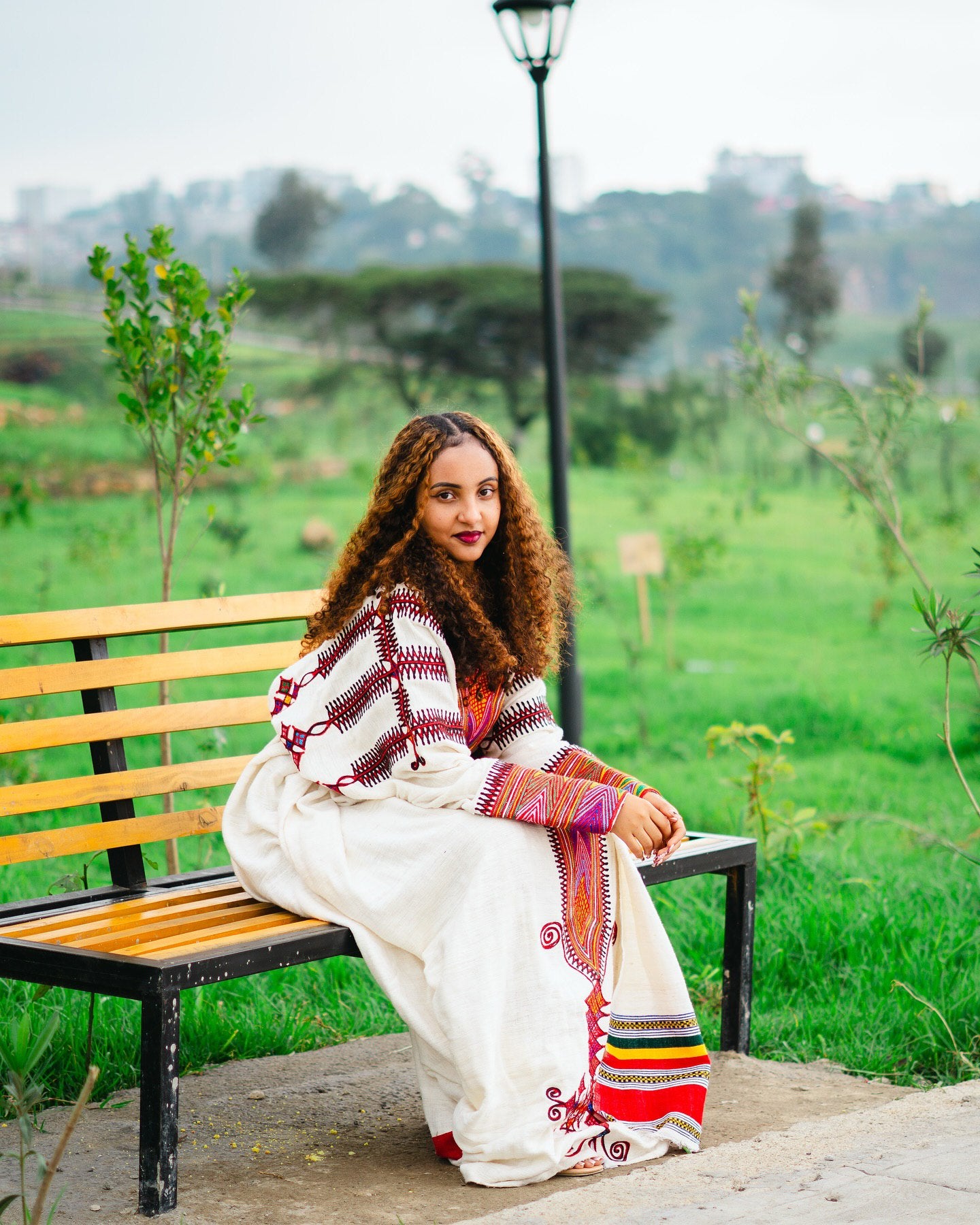 KELEBET COLORFUL EMBROIDERY HABESHA KEMIS | TIMELESS HABESHA DRESS | ETHIOPIAN TRADITIONAL DRESS