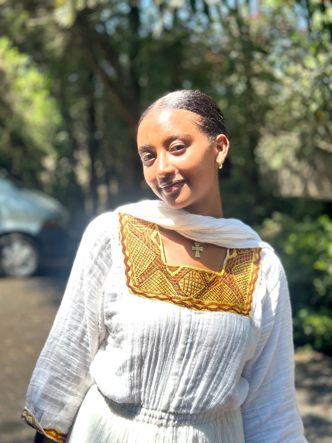 GELILA HANDWOVEN ETHIOPIAN CLOTHING | SIMPLE DESIGN HABESHA DRESS | CULTURAL HABESHA KEMIS