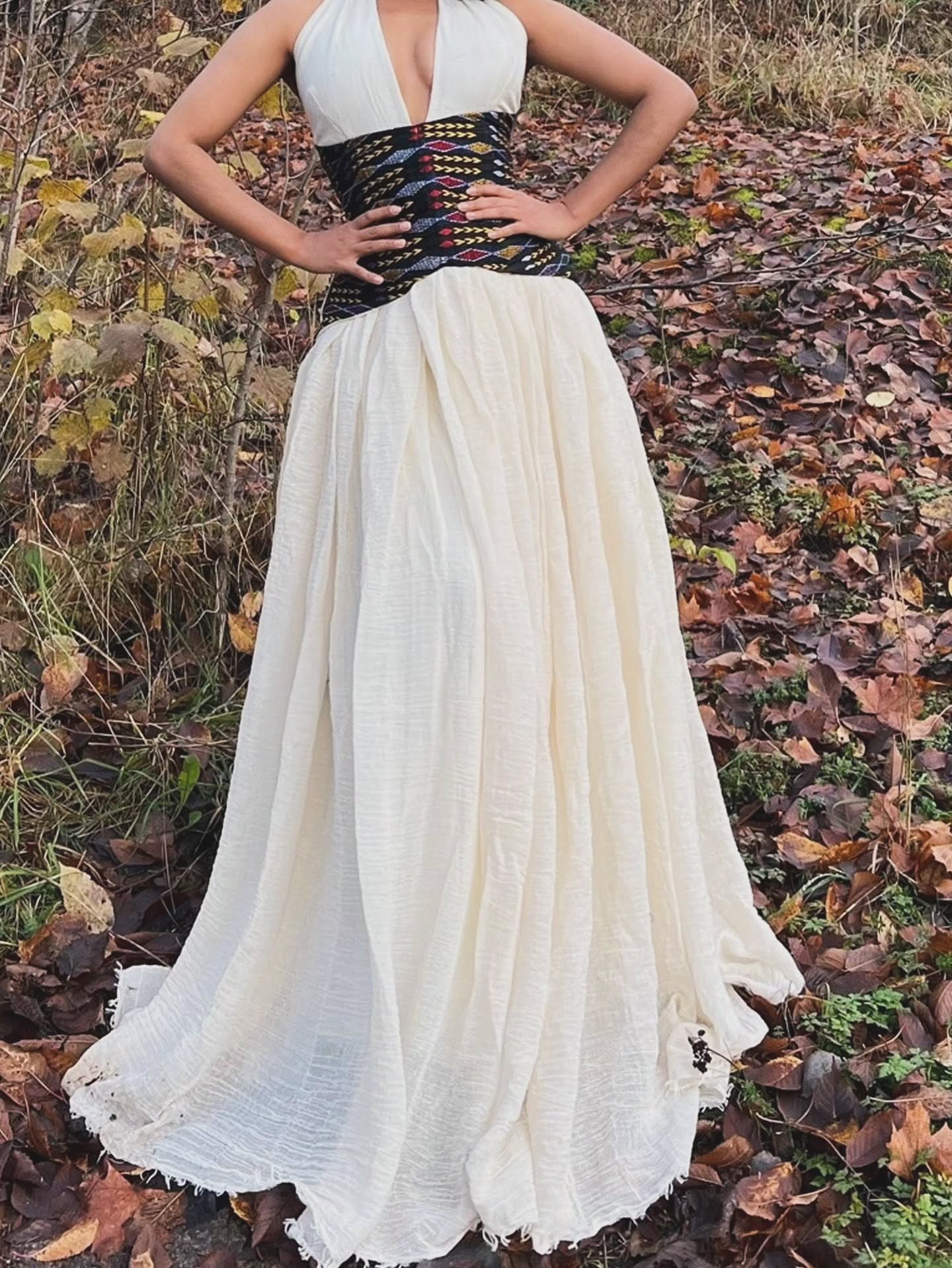 HIYAB HABESHA KEMIS | HALTER STYLE HABESHA DRESS | ETHIOPIAN TRADITIONAL TIBEB CORSET