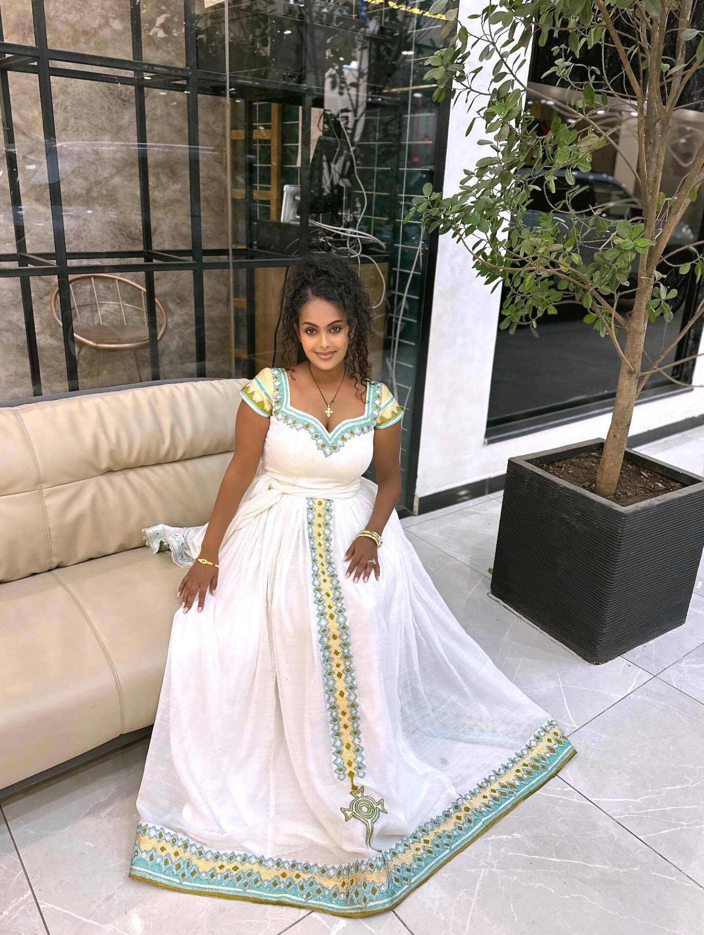 TIRUDIL BEAUTIFUL WHITE HABESHA KEMIS | SHORT SLEEVE AND STUNNING DESIGN HABESHA DRESS | TRADITIONAL ETHIOPIAN CLOTHING
