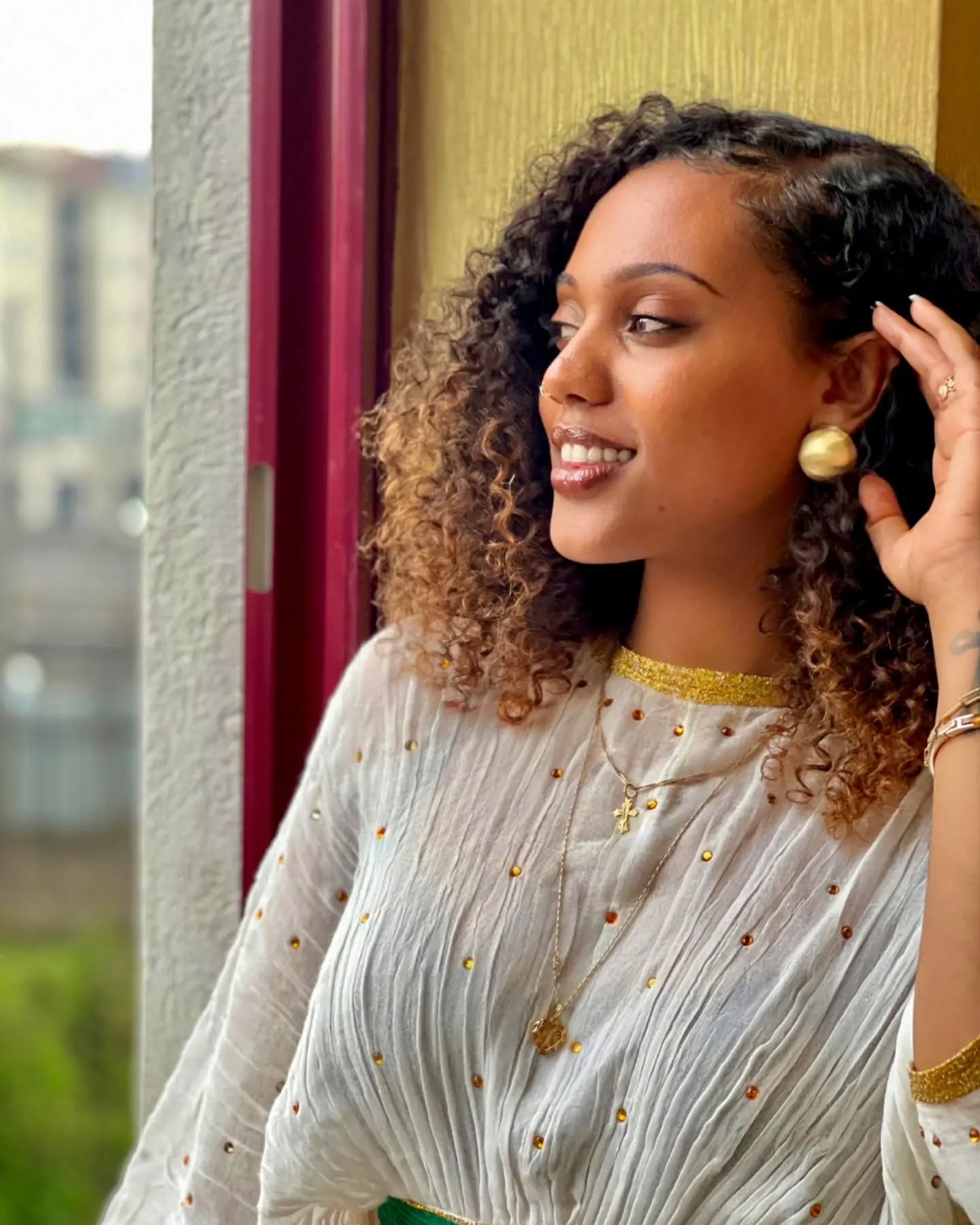 AMLESET ETHIOPIAN FLAG COLOR HABESHA DRESS | TRADITIONAL GREEN, YELLOW AND RED HABESHA KEMIS | TIMELESS ETHIOPIAN CLOTHING