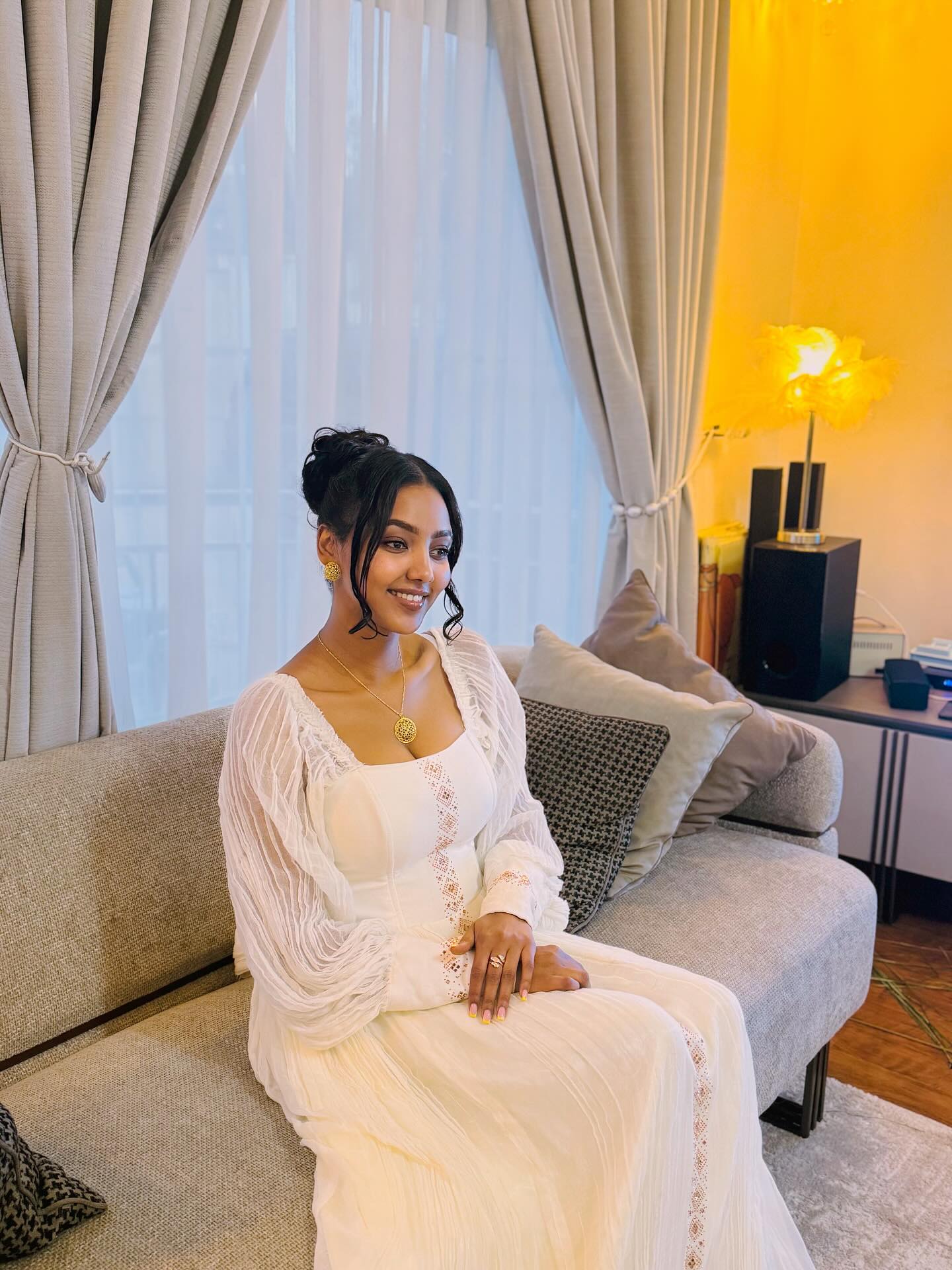 BIZU LONG SLEEVE HABESHA KEMIS | MINIMALIST HABESHA DRESS | ETHIOPIAN TRADITIONAL DRESS STYLE