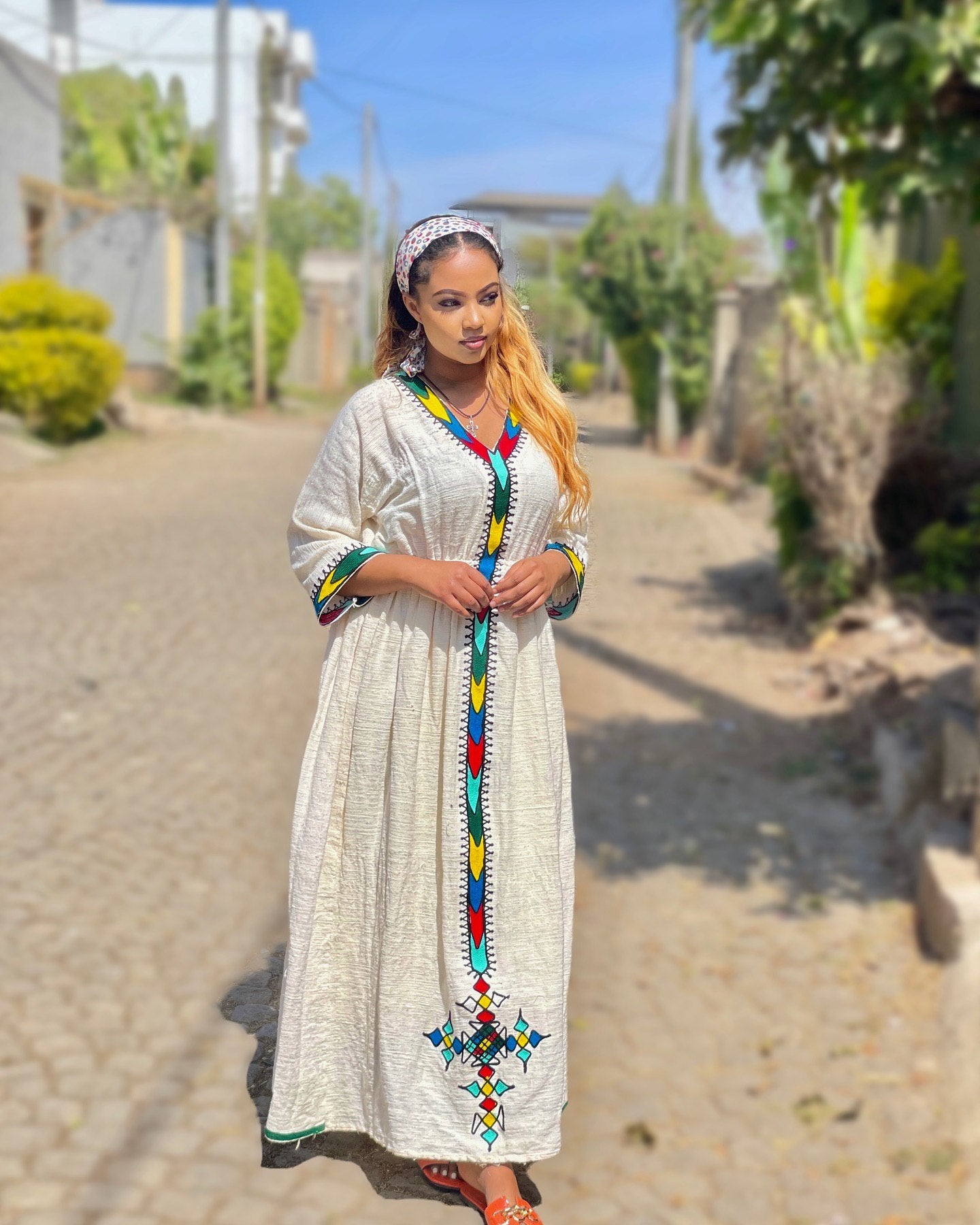 EDOM ETHIOPIAN CLOTHING | STYLISH HABESHA KEMIS | HANDWOVEN HABESHA DRESS