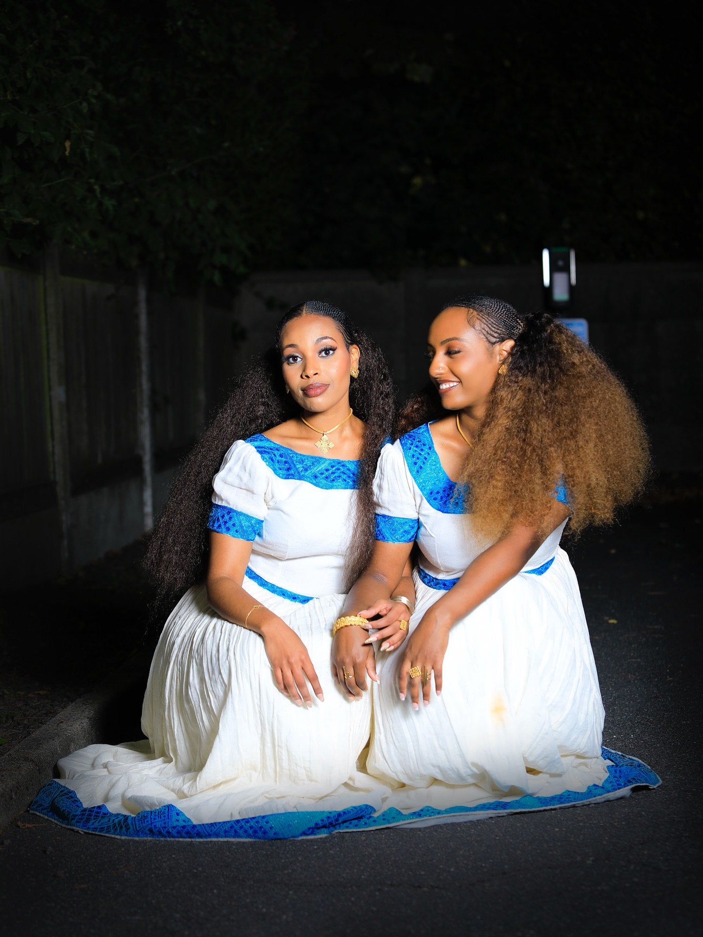 ERGIBE BLUE WOVEN HABESHA KEMIS | GRACEFUL IN TRADITIONAL STYLE | AUTHENTIC HABESHA DRESS