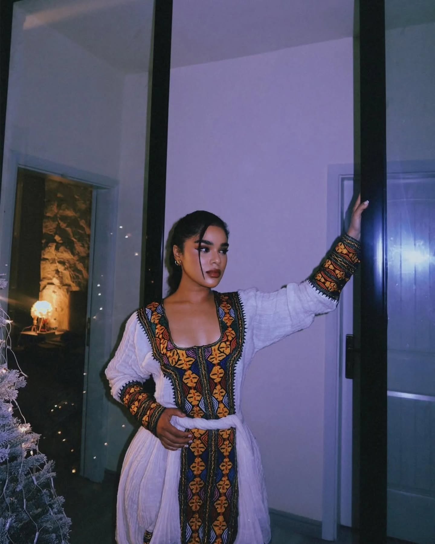 BETSEGA HANDCRAFTED CULTURAL ETHIOPIAN DRESS | MULTICOLOR EMBROIDERY HABESHA DRESS | INTRICATE DETAIL HABESHA KEMIS