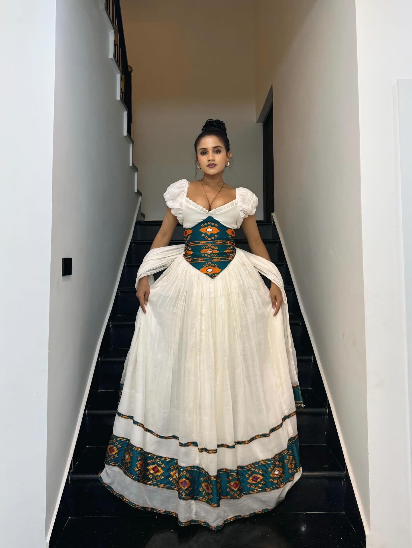 MIRA PUFF SLEEVE HABESHA KEMIS | BEAUTIFUL DESIGN HABESHA DRESS | STYLISH ETHIOPIAN CLOTHING