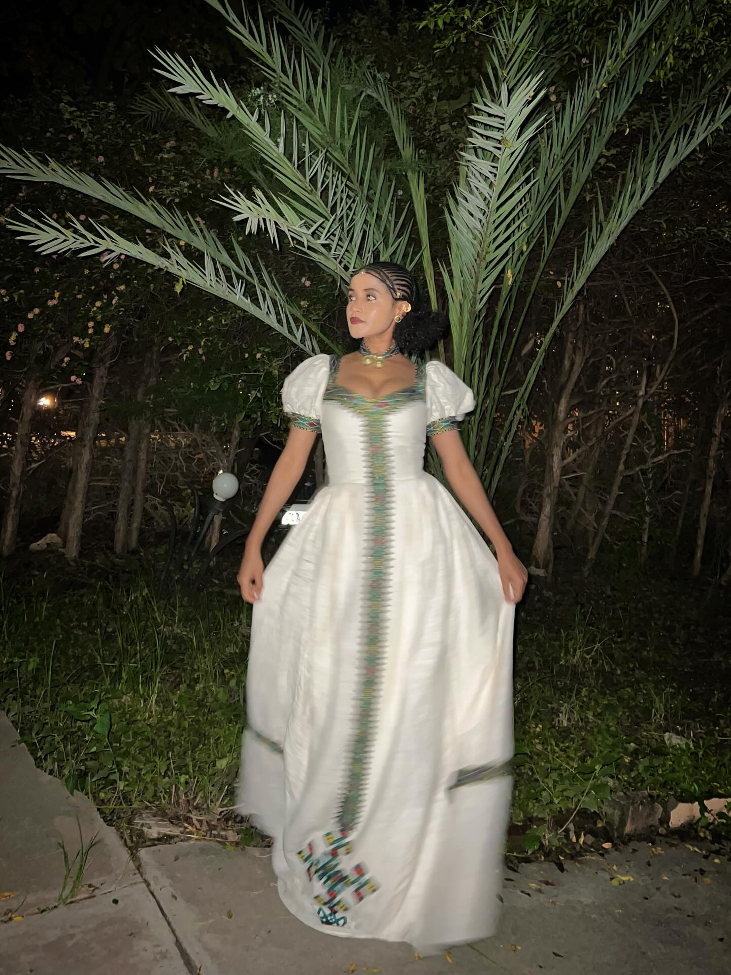 ASKAL TRADITIONAL HABESHA DRESS | CROSS EMBROIDERY HABESHA KEMIS | SHORT SLEEVE ETHIOPIAN CLOTHING