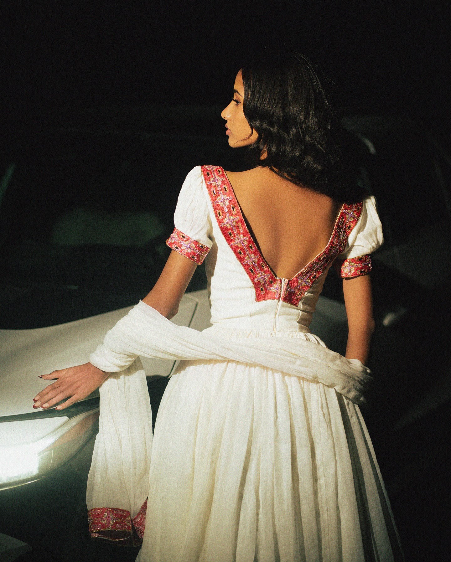 FILAGOT RED EMBROIDERY ETHIOPIAN HABESHA KEMIS | CULTURAL HABESHA DRESS FOR SPECIAL OCCASIONS | CULTURAL ETHIOPIAN DRESS