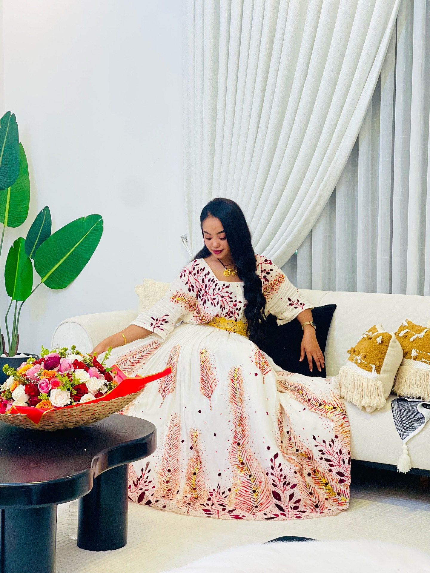 MULALEM ETHIOPIAN HABESHA DRESS | TRADITIONAL HABESHA BRIDAL ATTIRE | CULTURAL HABESHA DKEMIS FOR WEDDING