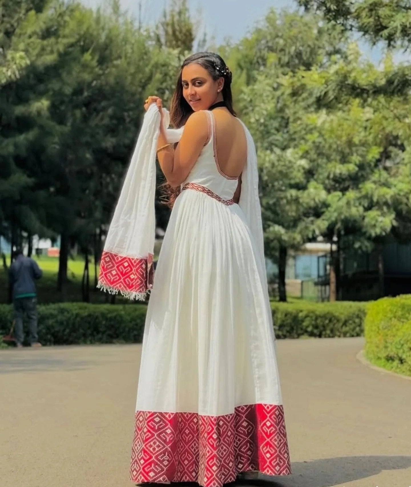 NIYAT BACKLESS HABESHA DRESS | SLEEVELESS HABESHA KEMIS | ETHIOPIAN TRADITIONAL DRESS