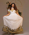 Green and gold embroidery ethiopian cloth for festive