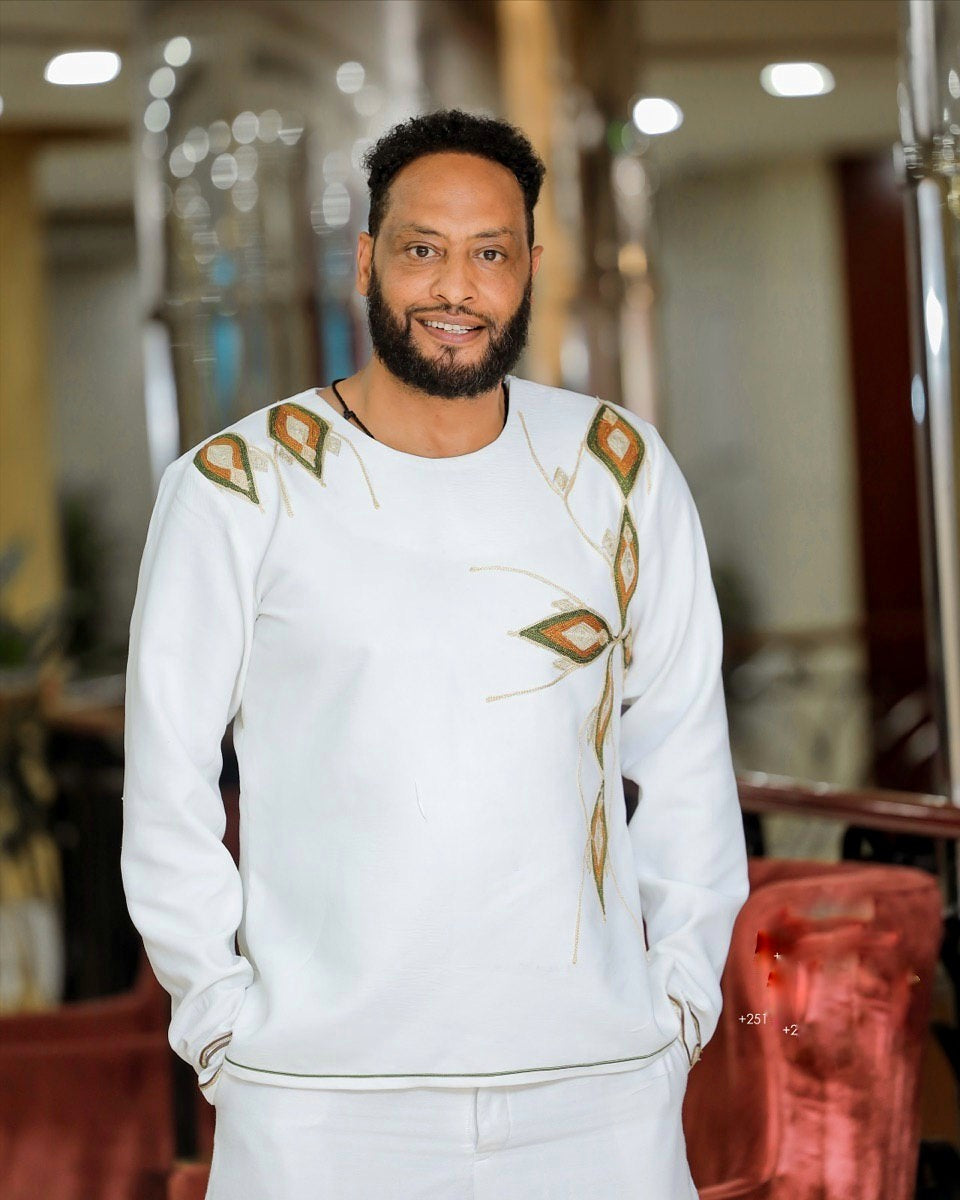 DANIEL ETHIOPIAN TRADITIONAL MEN'S SHIRT AND PANTS |CULTURAL ATTIRE FOR FESTIVE | MEN'S OUTFIT