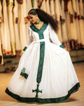 GREEN EMBROIDERED HABESHA DRESS – HABESHA KEMIS & TRADITIONAL ETHIOPIAN DRESS