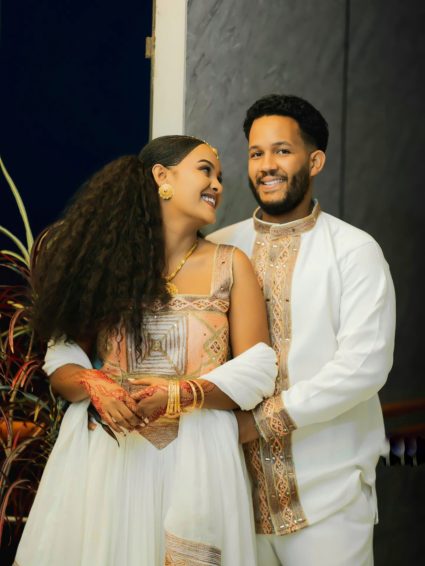 TSEDENIYA MATCHING HABESHA DRESS & OUTFIT FOR COUPLES | GOLD TRADITIONAL ETHIOPIAN STYLE | HABESHA OUTFIT