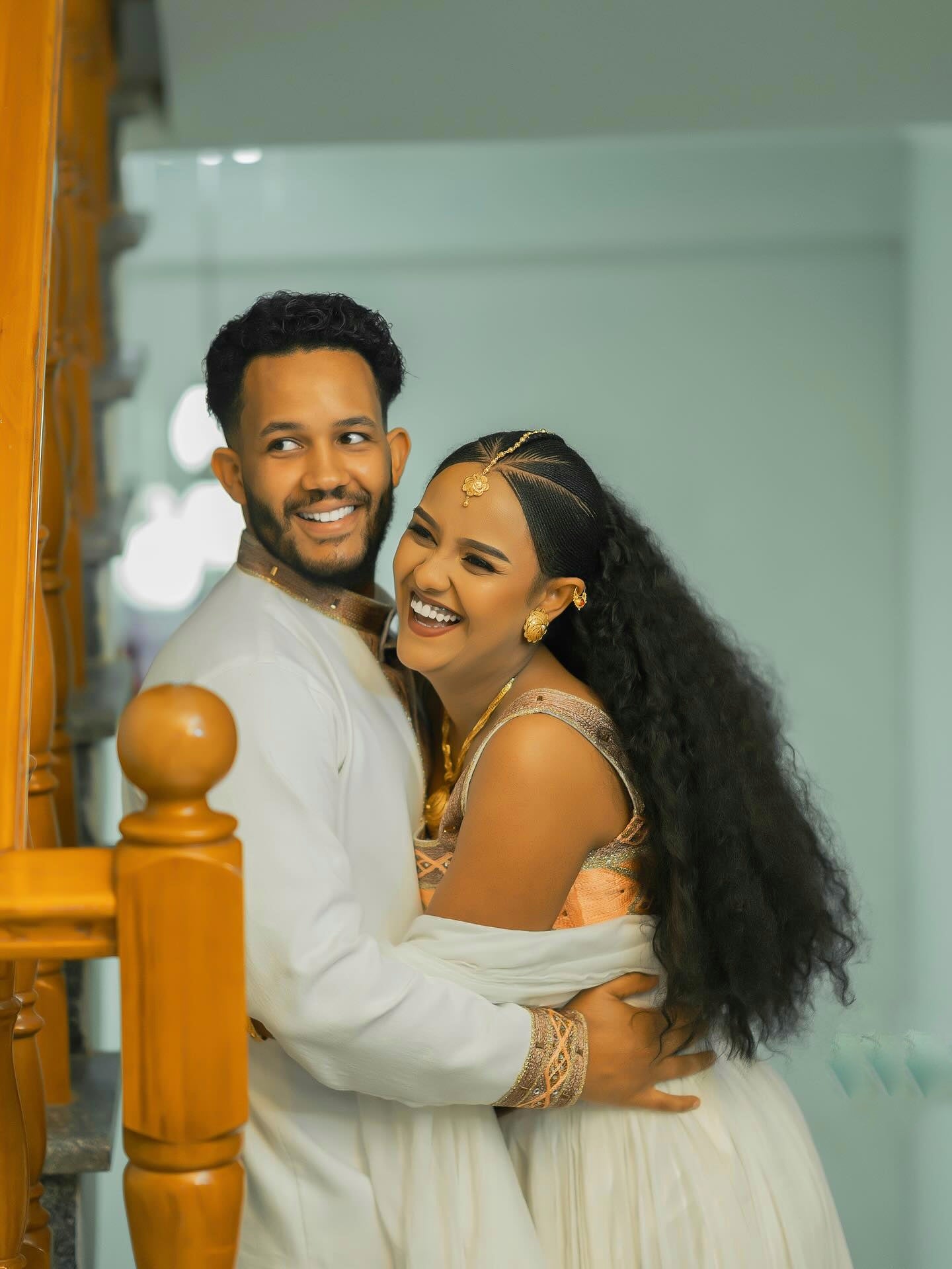 TSEDENIYA MATCHING HABESHA DRESS & OUTFIT FOR COUPLES | GOLD TRADITIONAL ETHIOPIAN STYLE | HABESHA OUTFIT