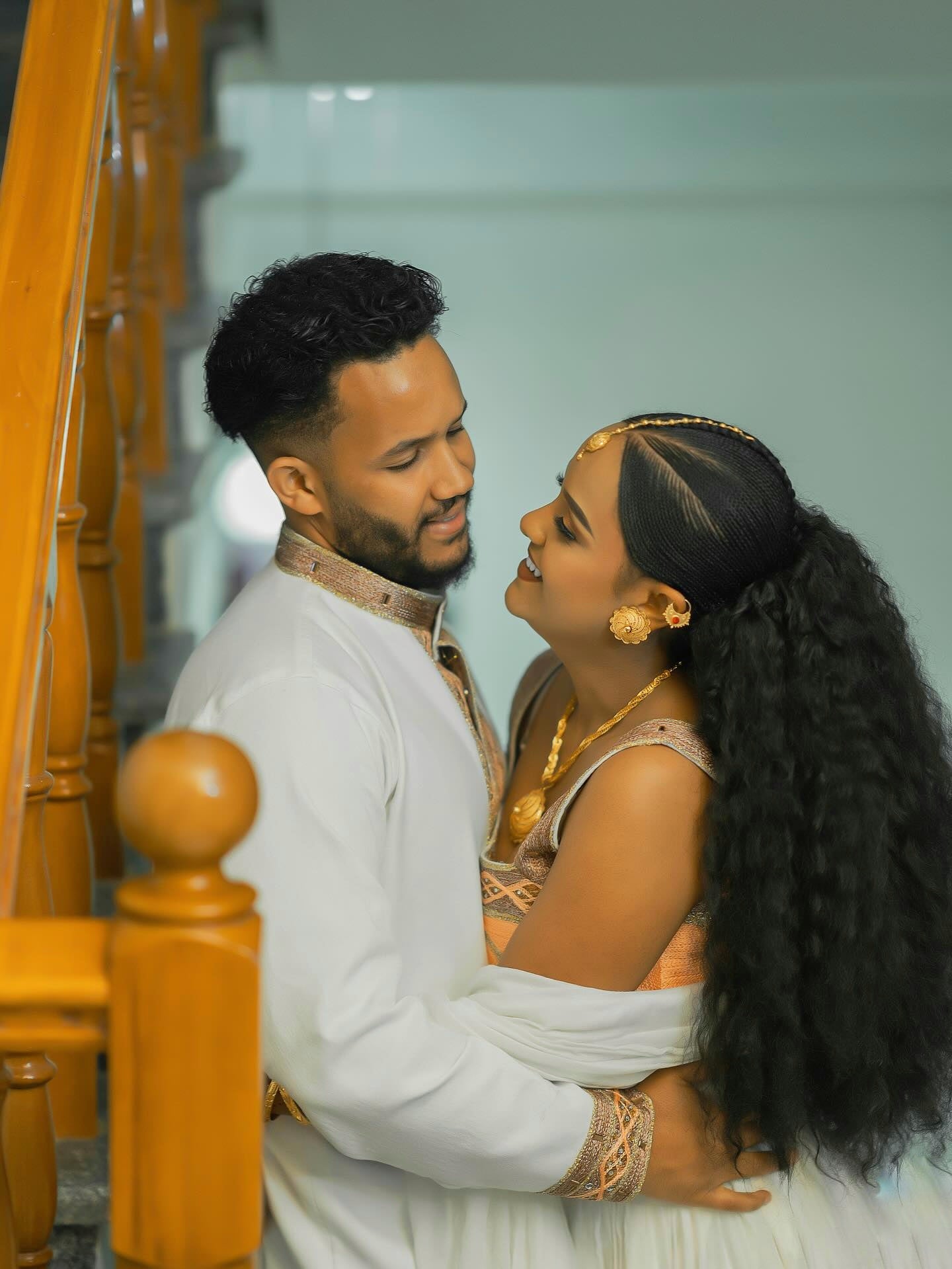 TSEDENIYA MATCHING HABESHA DRESS & OUTFIT FOR COUPLES | GOLD TRADITIONAL ETHIOPIAN STYLE | HABESHA OUTFIT