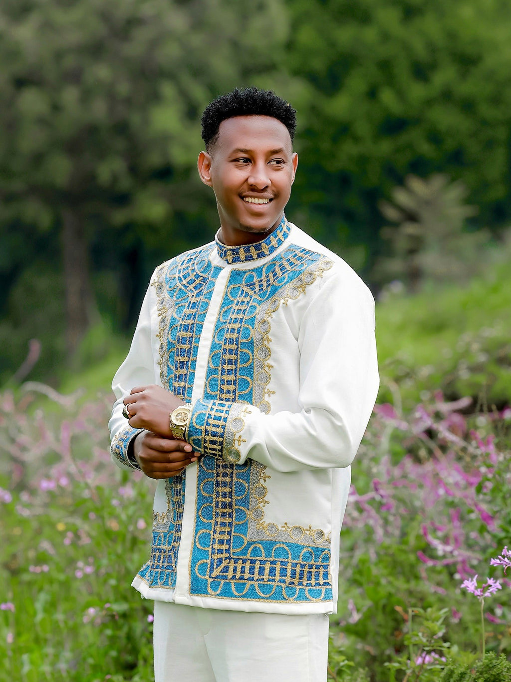 YARED MEN’S ETHIOPIAN CULTURAL SHIRT AND PANTS | HABESHA TRADITIONAL MEN’S OUTFIT
