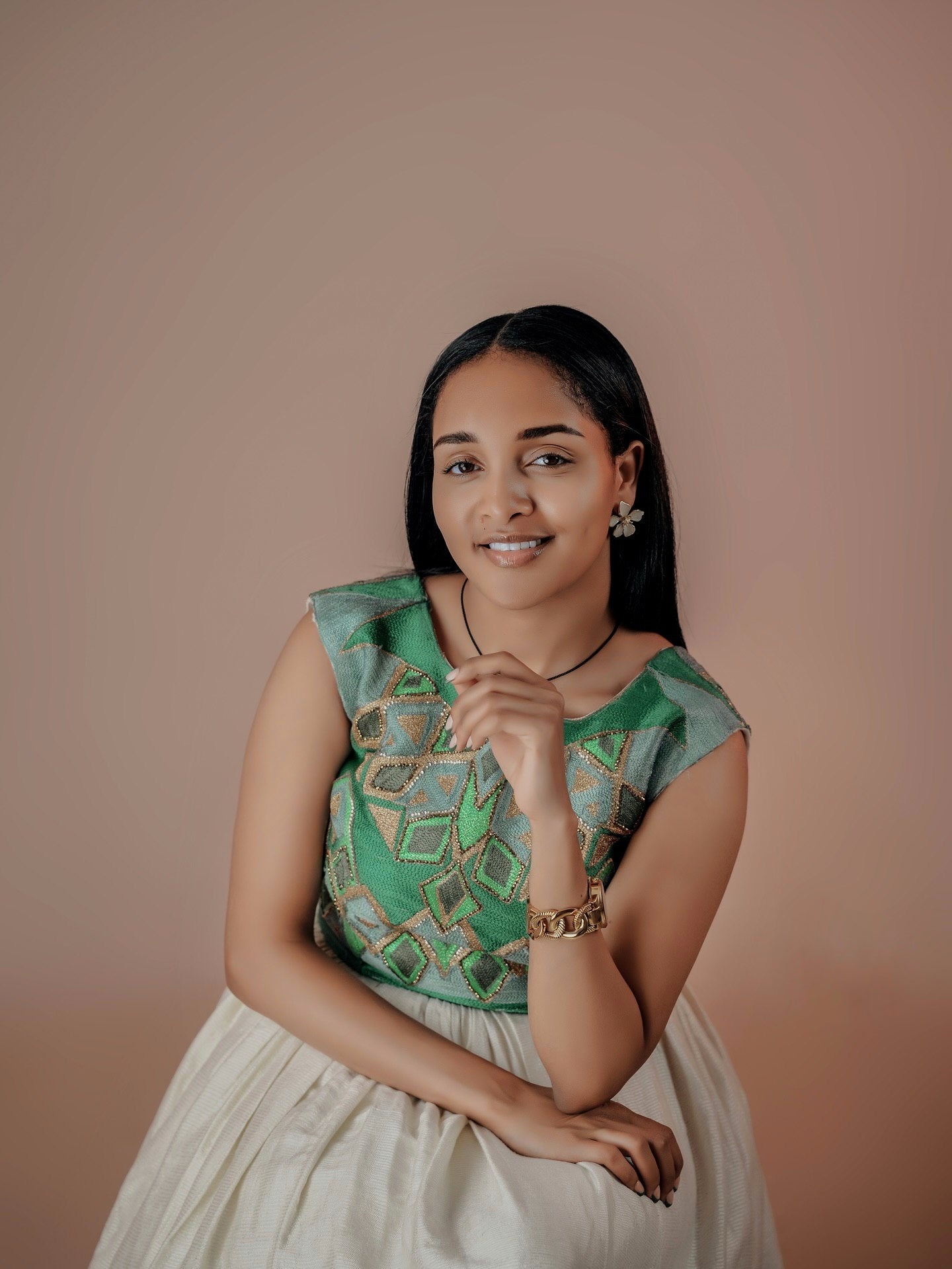 SEMEHAL GREEN AND GOLD HABESHA DRESS | TRADITIONAL ETHIOPIAN CLOTHING | ERITREAN AND HABESHA KEMIS STYLE