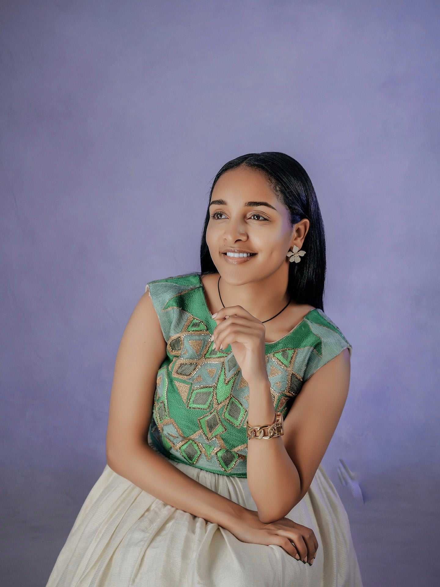 SEMEHAL GREEN AND GOLD HABESHA DRESS | TRADITIONAL ETHIOPIAN CLOTHING | ERITREAN AND HABESHA KEMIS STYLE