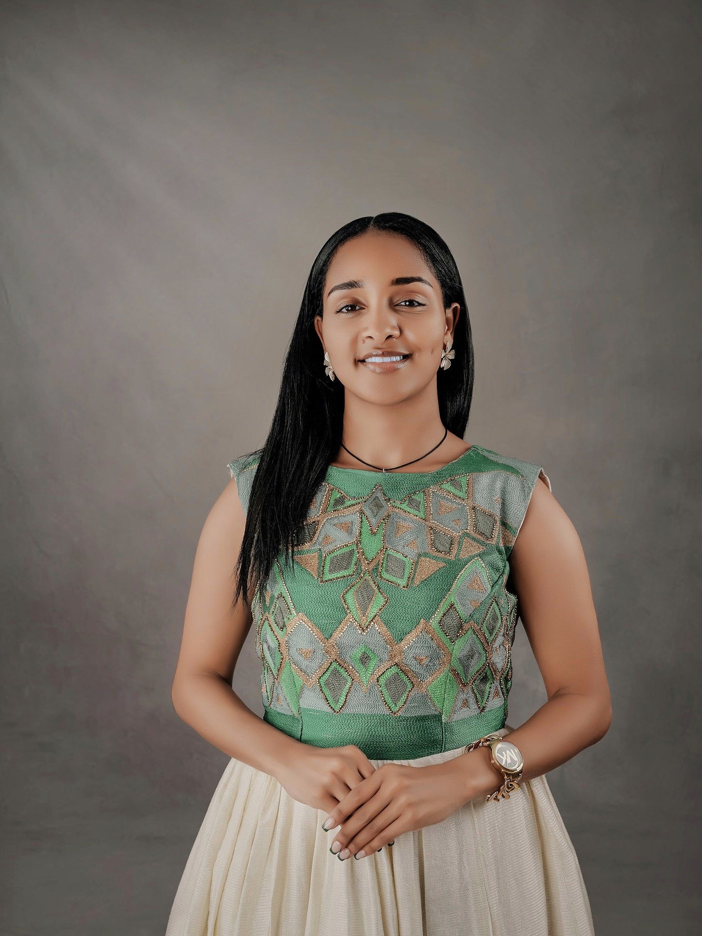 SEMEHAL GREEN AND GOLD HABESHA DRESS | TRADITIONAL ETHIOPIAN CLOTHING | ERITREAN AND HABESHA KEMIS STYLE