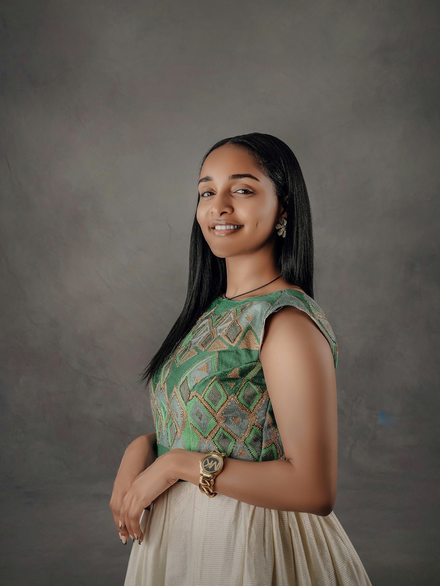 SEMEHAL GREEN AND GOLD HABESHA DRESS | TRADITIONAL ETHIOPIAN CLOTHING | ERITREAN AND HABESHA KEMIS STYLE