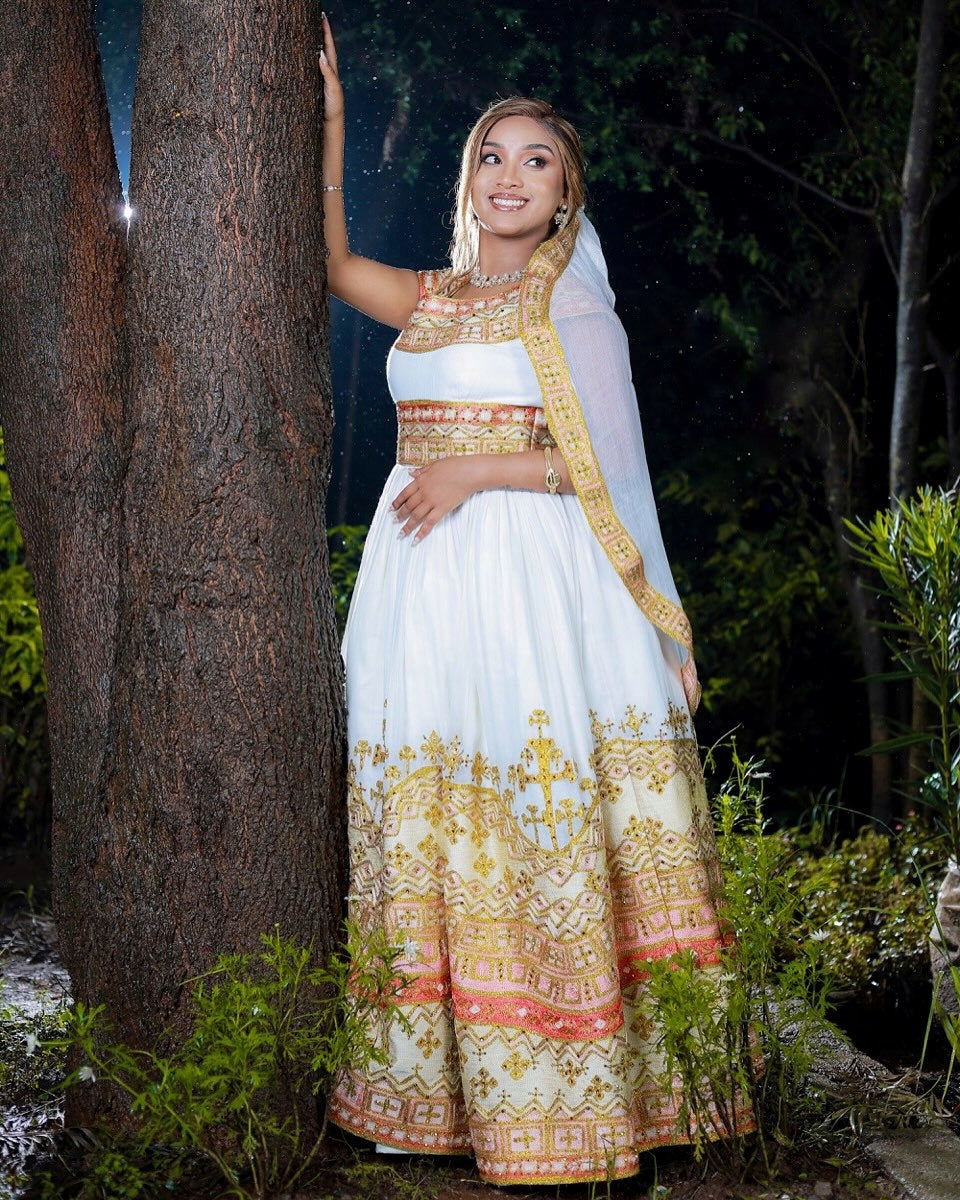 HABESHA DRESS – TRADITIONAL ETHIOPIAN WEDDING DRESS | HABESHA CLOTH DESIGN