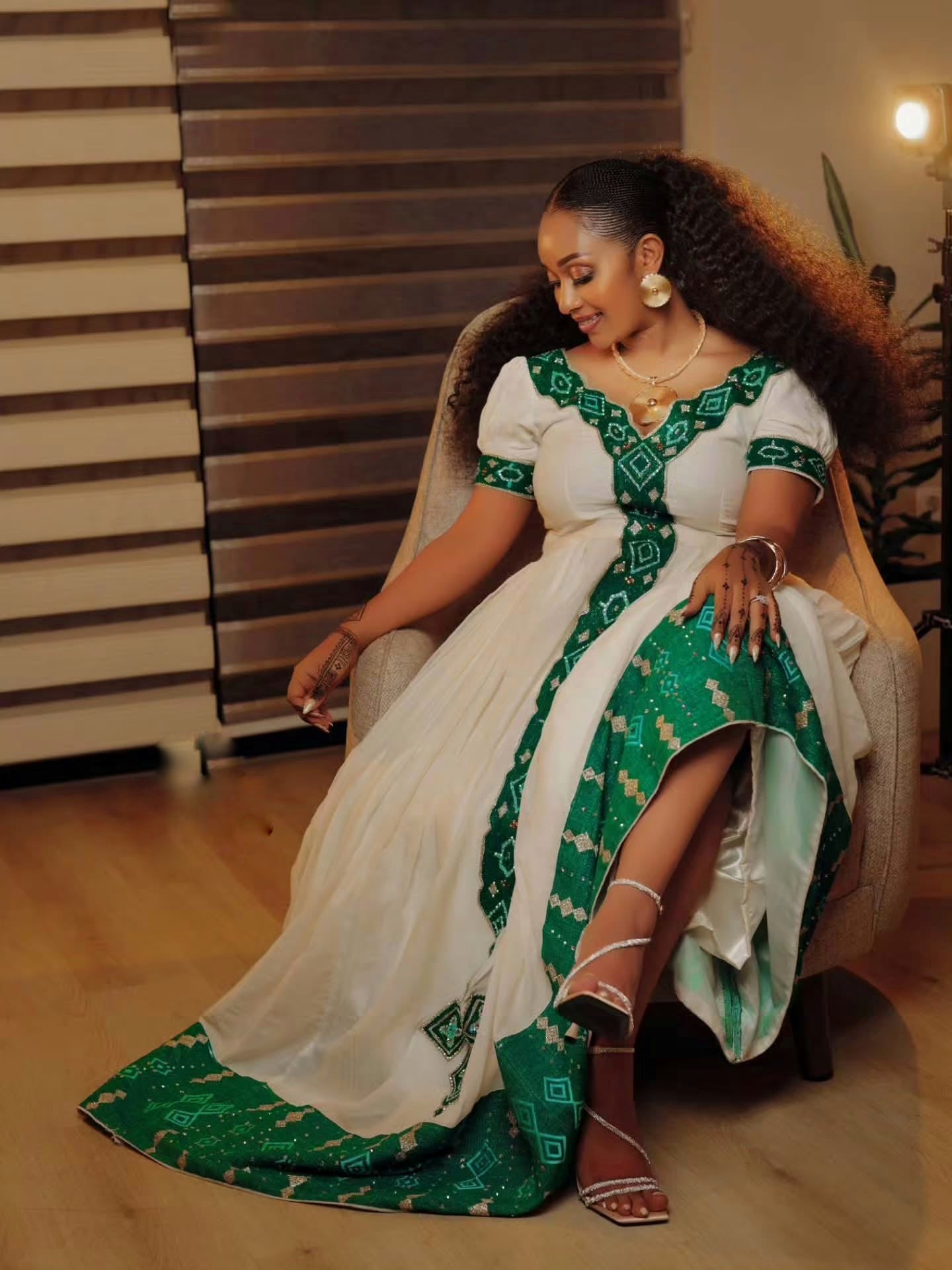 GRACEFUL HABESHA DRESS – MODERN HABESHA KEMIS WITH A TOUCH OF ETHIOPIAN CLOTHING ELEGANCE