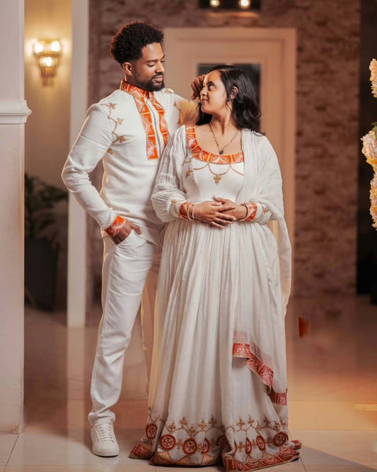 HABESHA KEMIS | COUPLE HABESHA DRESS | ETHIOPIAN TRADITIONAL OUTFIT