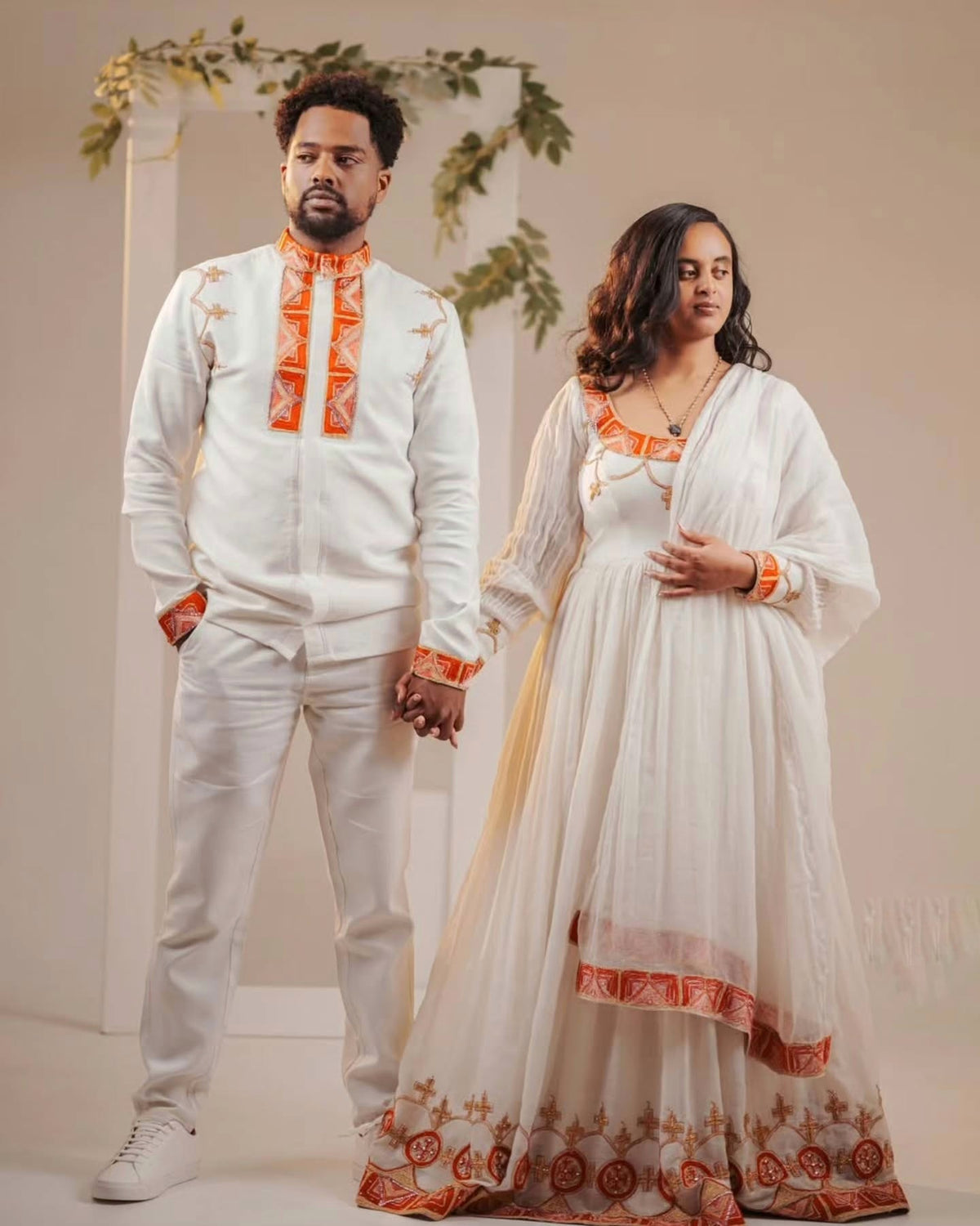GELAYE COUPLE HABESHA OUTFIT | MATCHING ETHIOPIAN CLOTHING | ETHIOPIAN WEAR