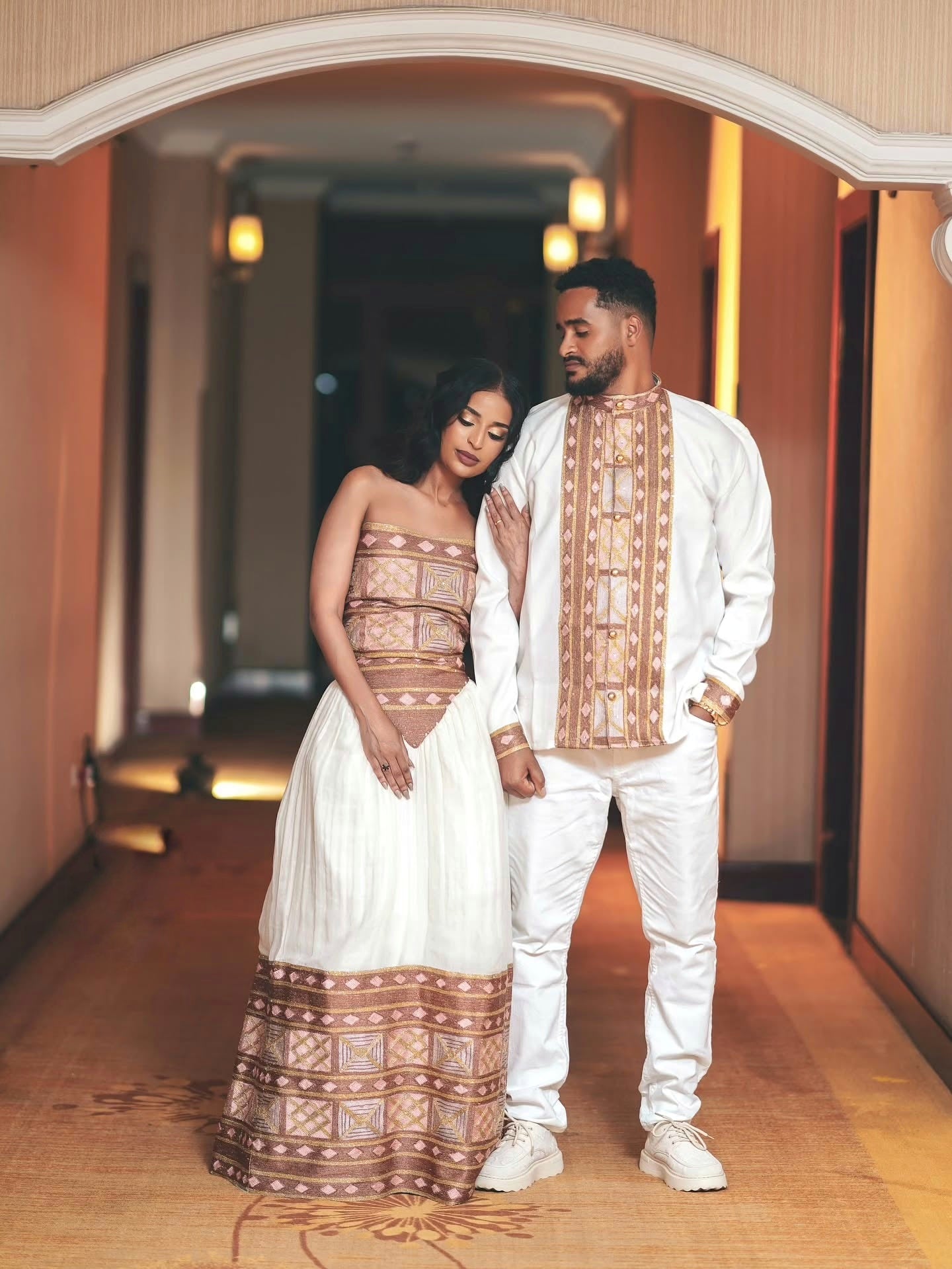 AFOMIYA HABESHA COUPLE OUTFIT | ROYAL ETHIO-HERITAGE COUPLE WEAR | ETHIOPIAN MATCHING SET