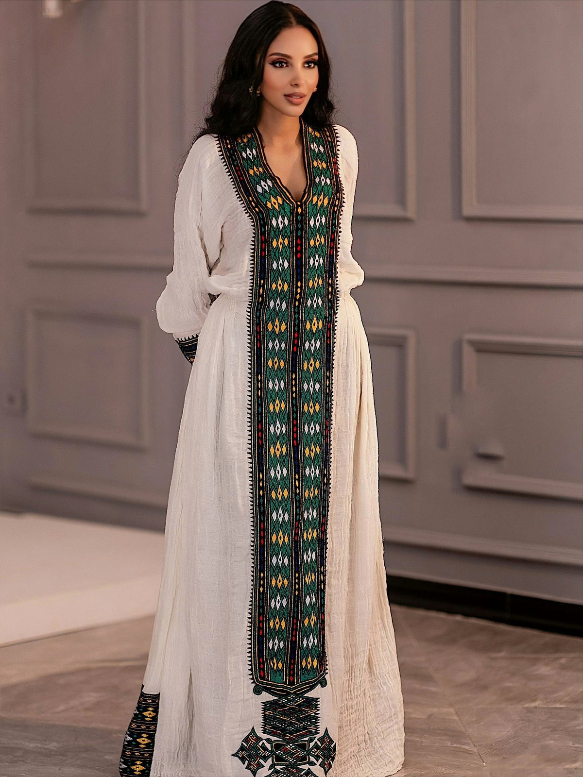 FIFI ETHIOPIAN DRESS STYLE | COLORFUL HABESHA KEMIS | VIBRANT HABESHA DRESS